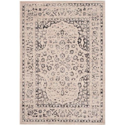 Handmade Reversible Beige/Blue Cotton Blend Easy-Care Rug 4' x 6'