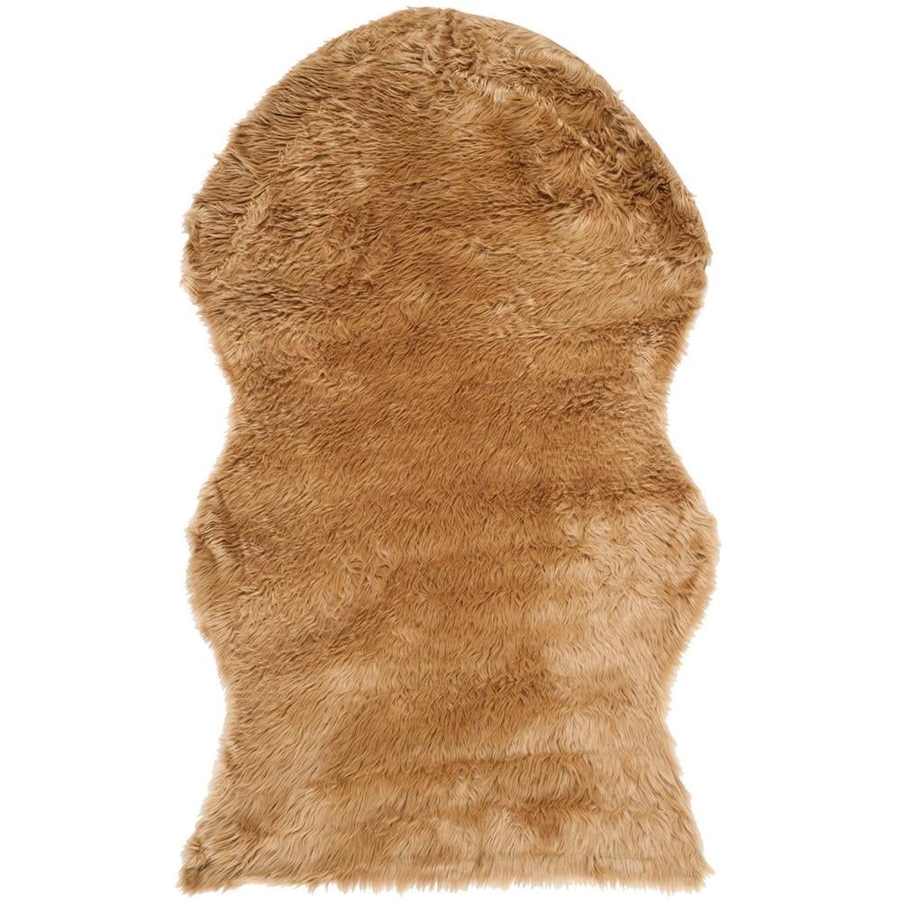 Gray Tufted Handmade Cotton Sheepskin Fur Rug 3' x 5'