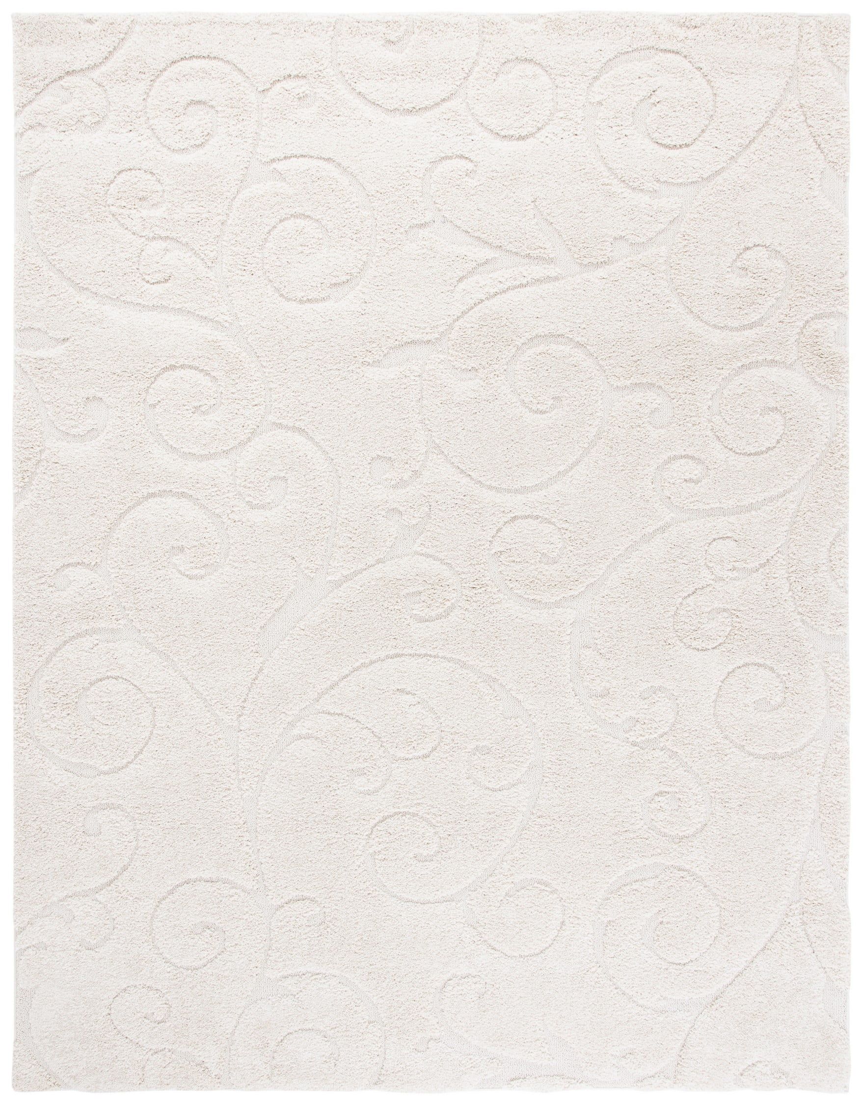 Cascading Cream Vine Shag 54" x 16" Synthetic Area Rug