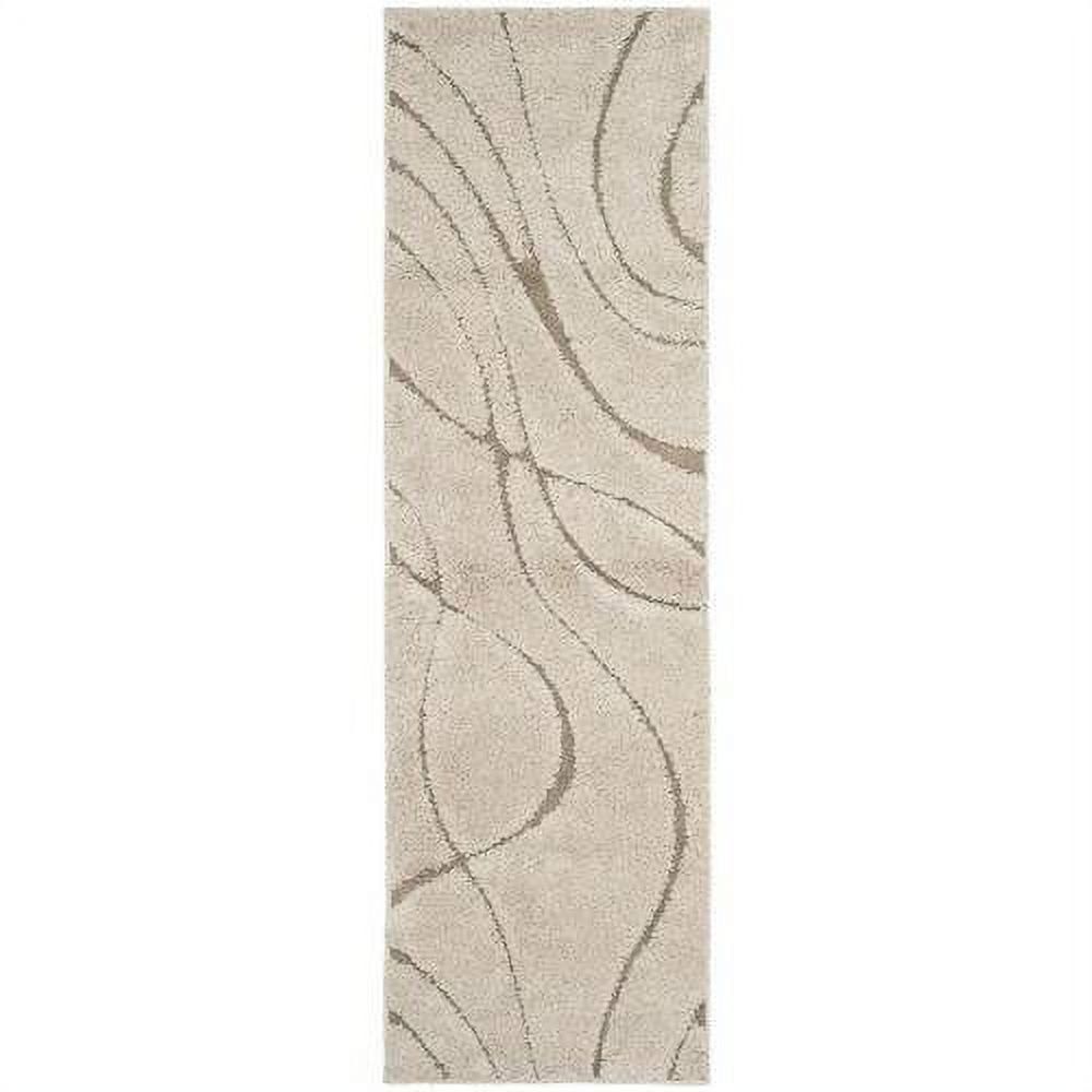 Cozy Haven Cream & Beige Solid Shag Rug, 4' x 6'