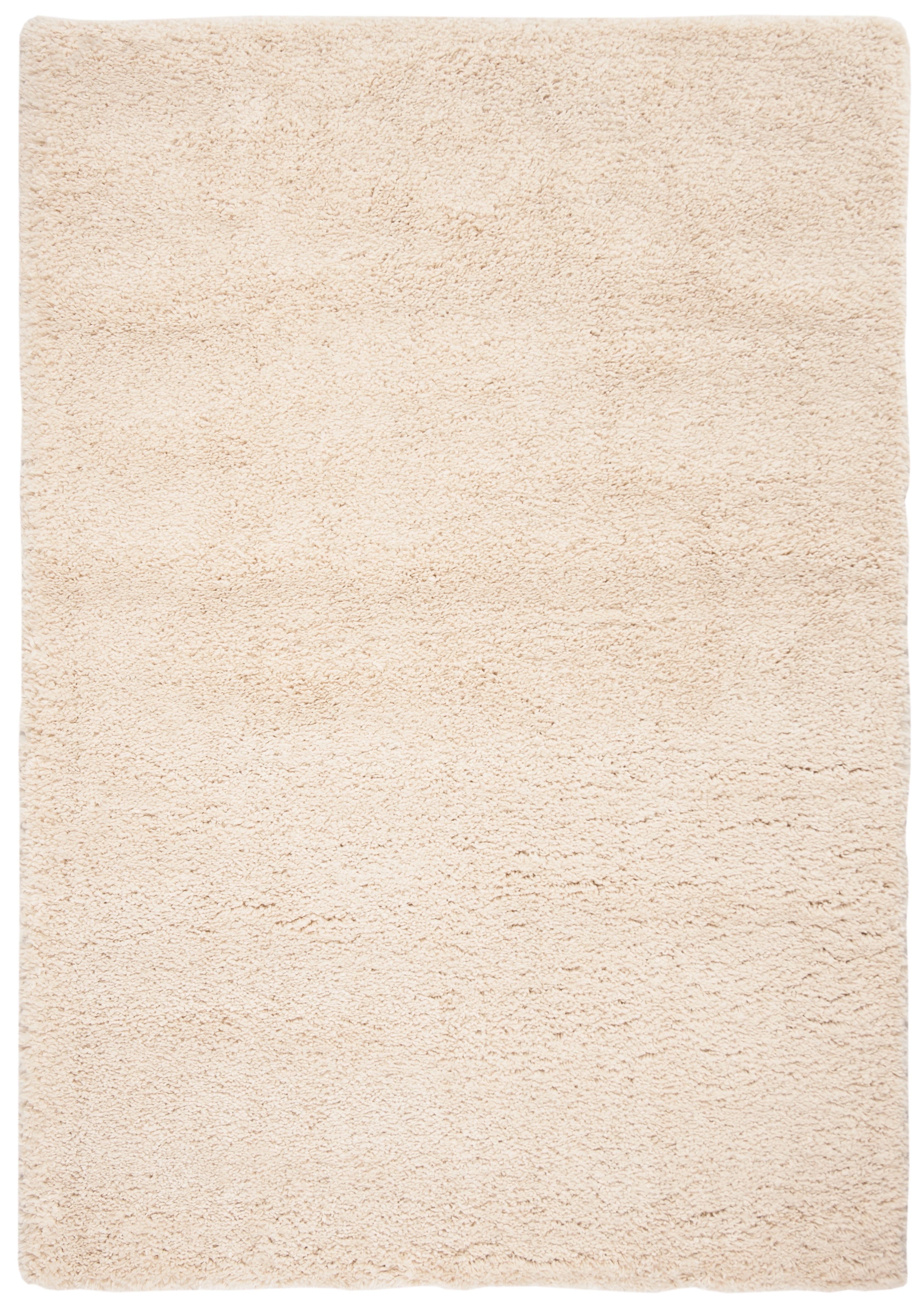 Plush Solid Cream Shag 2'3" x 4' Synthetic Area Rug