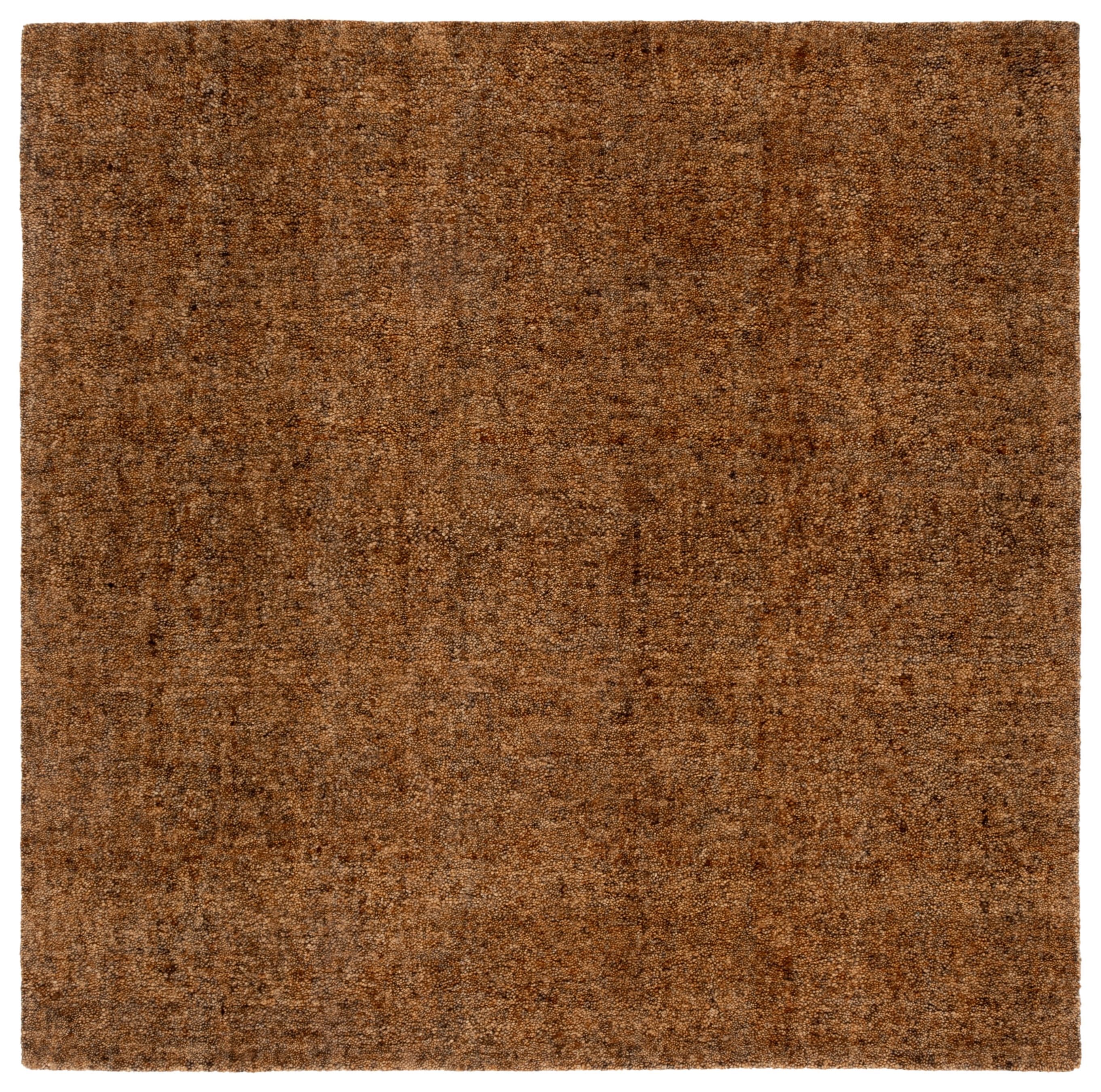 Hand-Tufted Square Gold and Brown Wool Area Rug