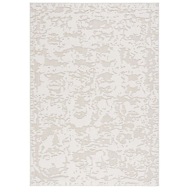 Beige/Light Beige 9' x 12' Abstract Reversible Synthetic Rug