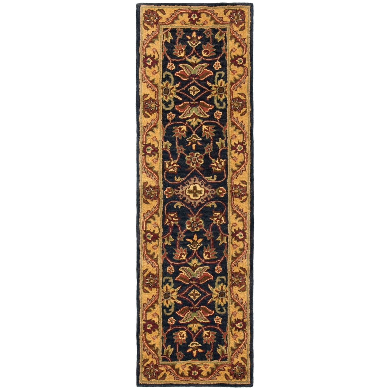 Handmade Tufted Wool Rectangular Rug in Black/Gold - 4' x 6'