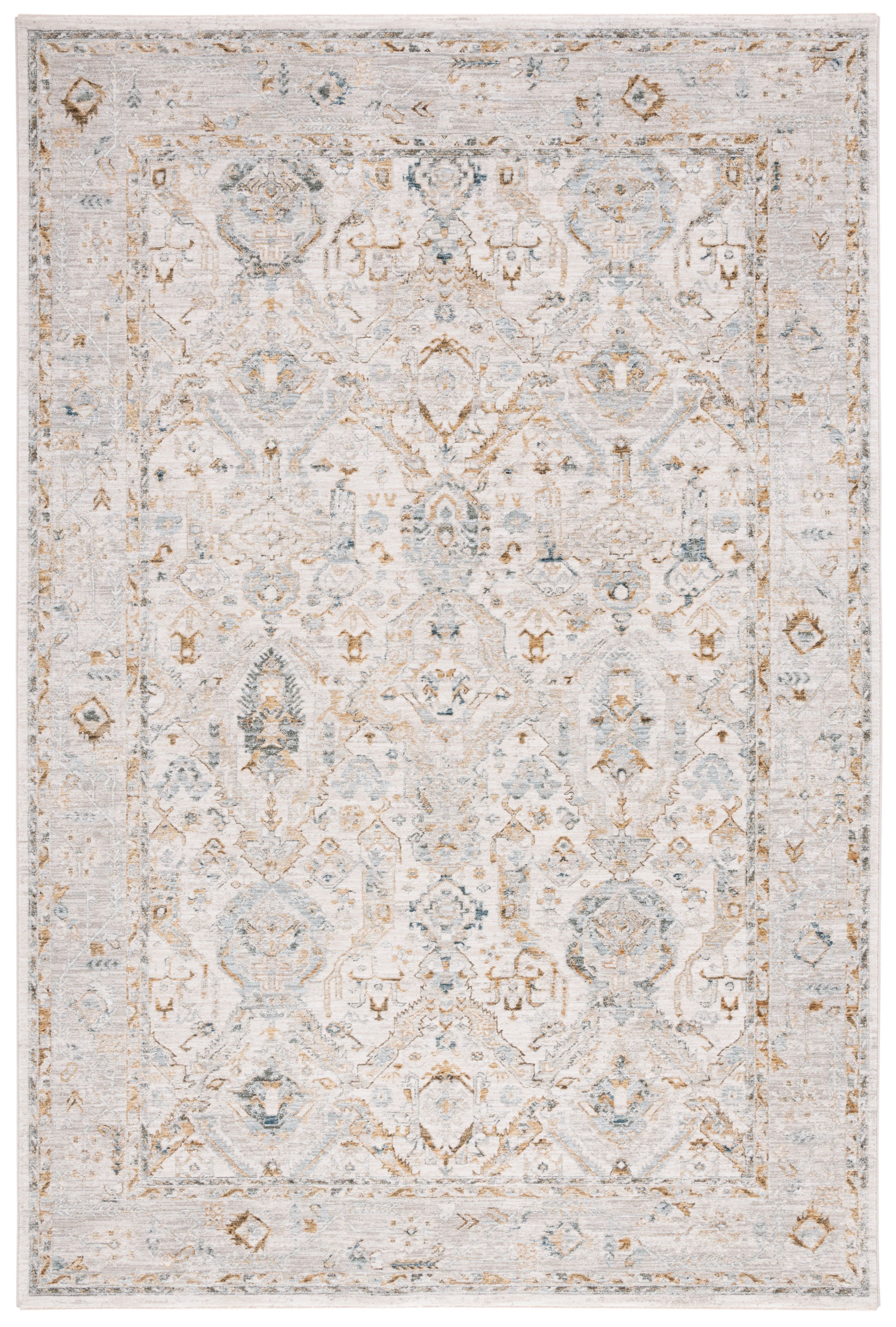 Gray Synthetic Stain-Resistant 54" x 16" Area Rug