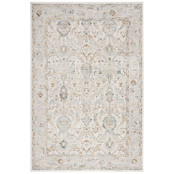 Gray Synthetic Stain-Resistant 54" x 16" Area Rug