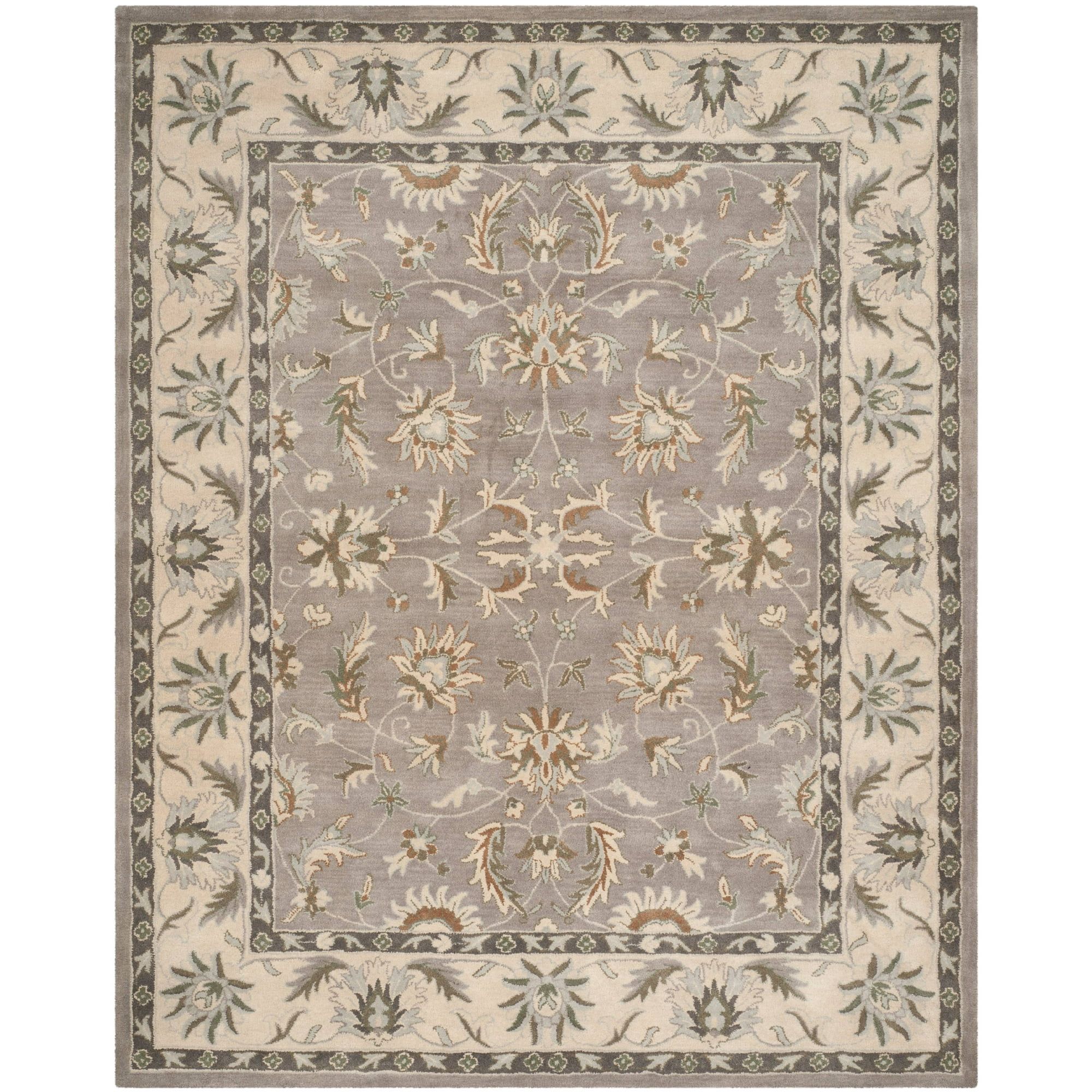 Handmade Gray Wool Tufted Square Area Rug, 9'6" x 13'6"