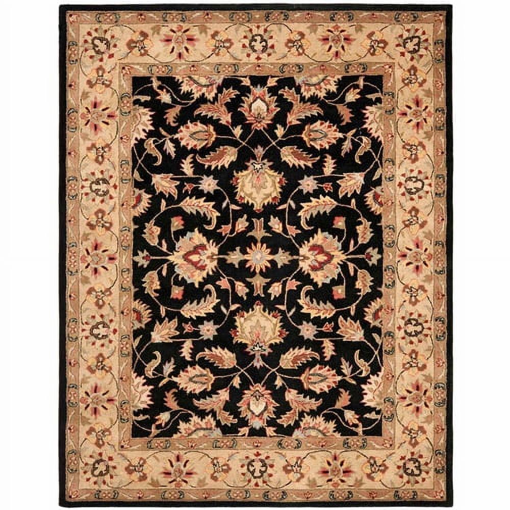 Heritage Black and Gold Hand-Tufted Wool Area Rug, 11' x 15'