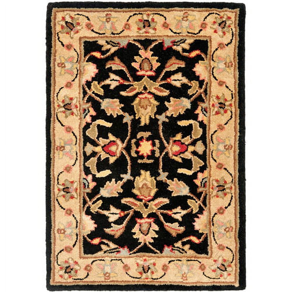 Black and Gold Hand-Tufted Wool 9' x 12' Area Rug