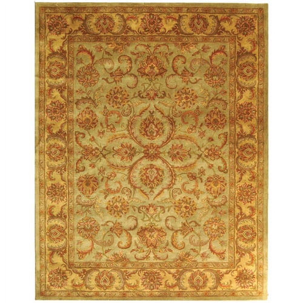 Heritage Green and Gold Hand-Tufted Wool Round Area Rug