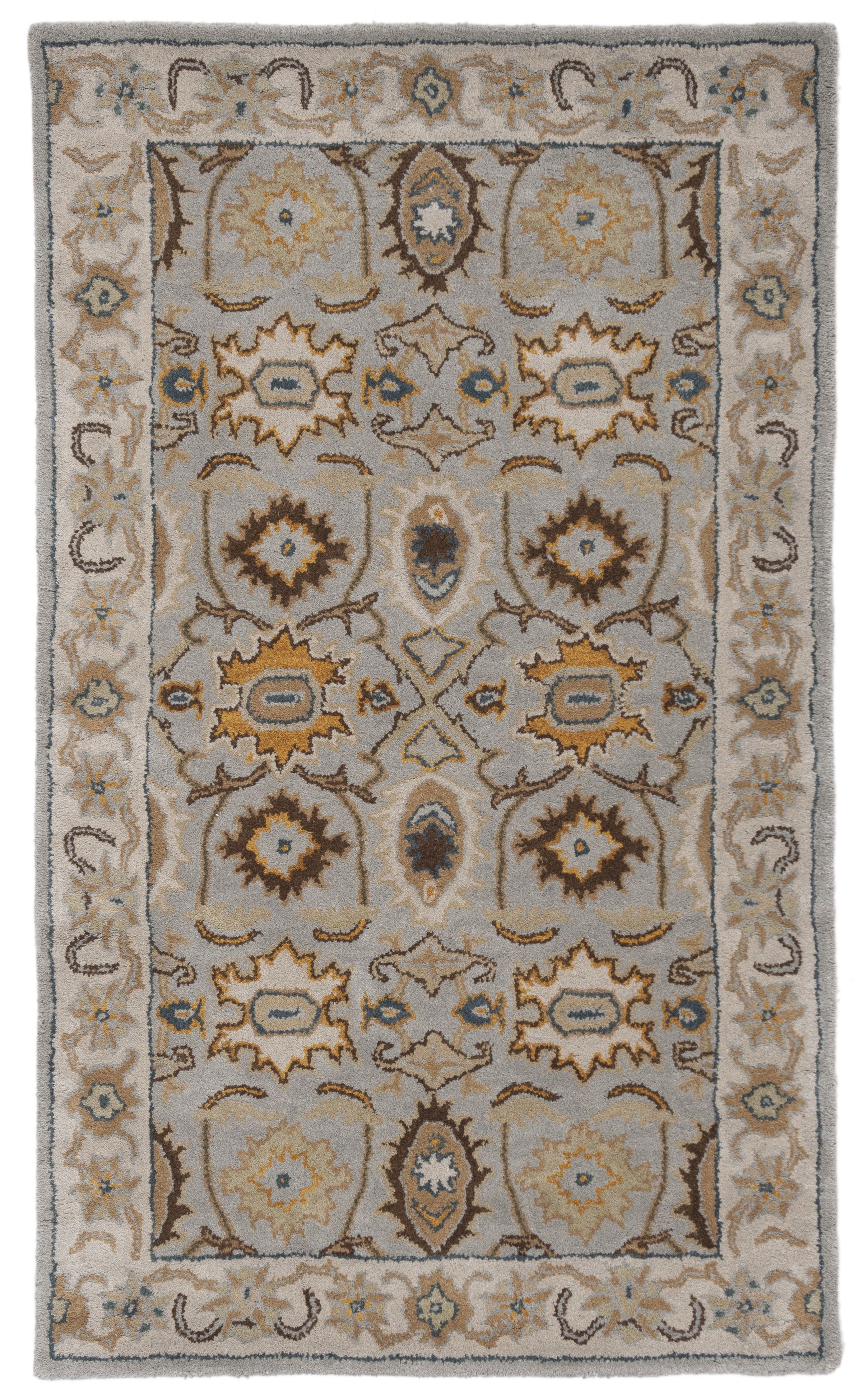 Handmade Light Gray Wool Tufted Area Rug, 2' x 3'