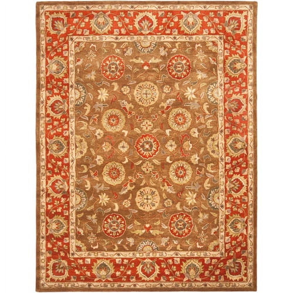 Heritage Ivory and Rust Hand-Tufted Wool Area Rug