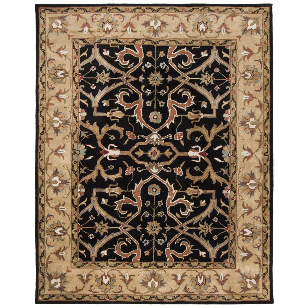 Hand-Tufted Charcoal and Beige Wool 8' x 10' Area Rug