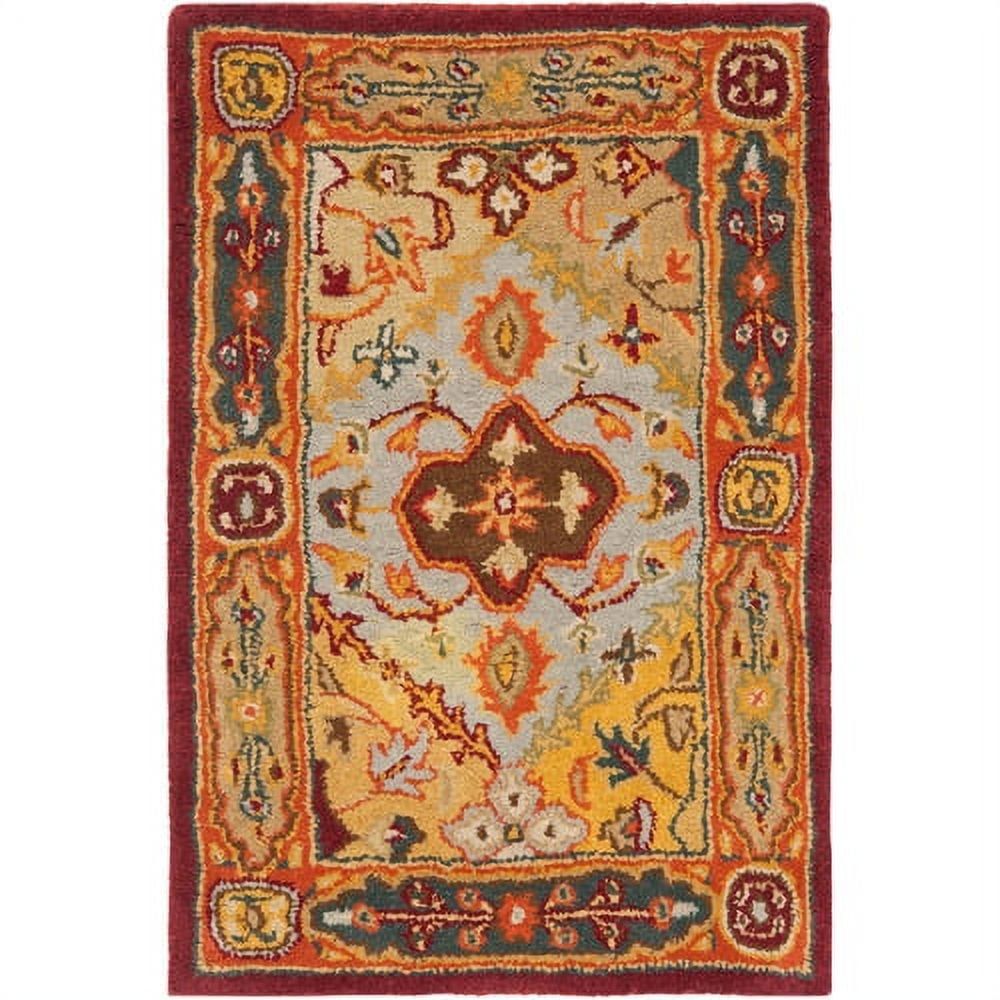 Hand-Tufted Heritage Multi-Color Wool Area Rug, 4' x 6'