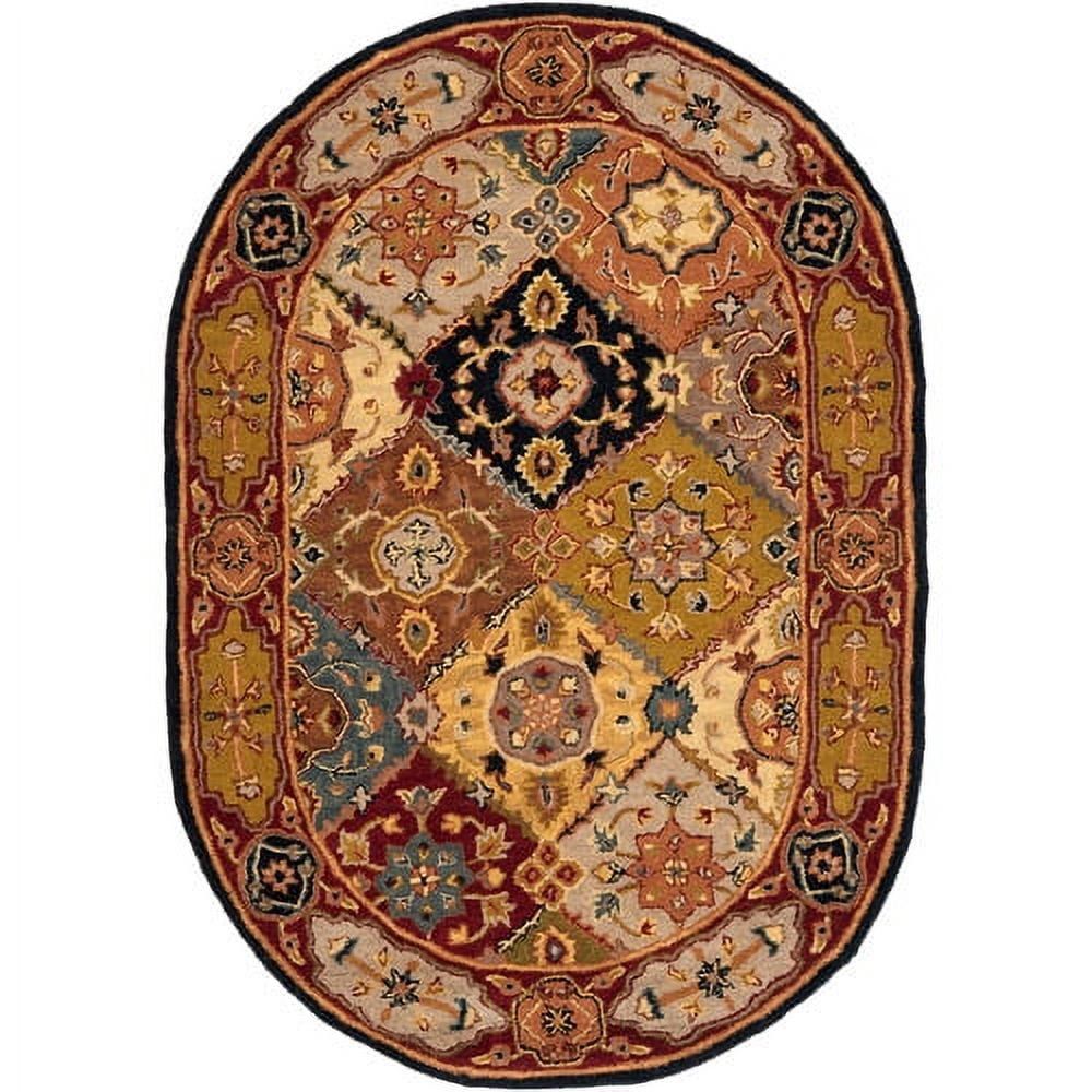 Handmade Red Wool Tufted Rectangular Area Rug 9'6" x 13'6"