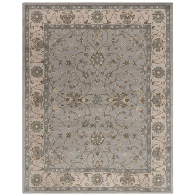 Hand-Tufted Elegance Gray Wool Rectangular Area Rug, 9'6" x 13'6"