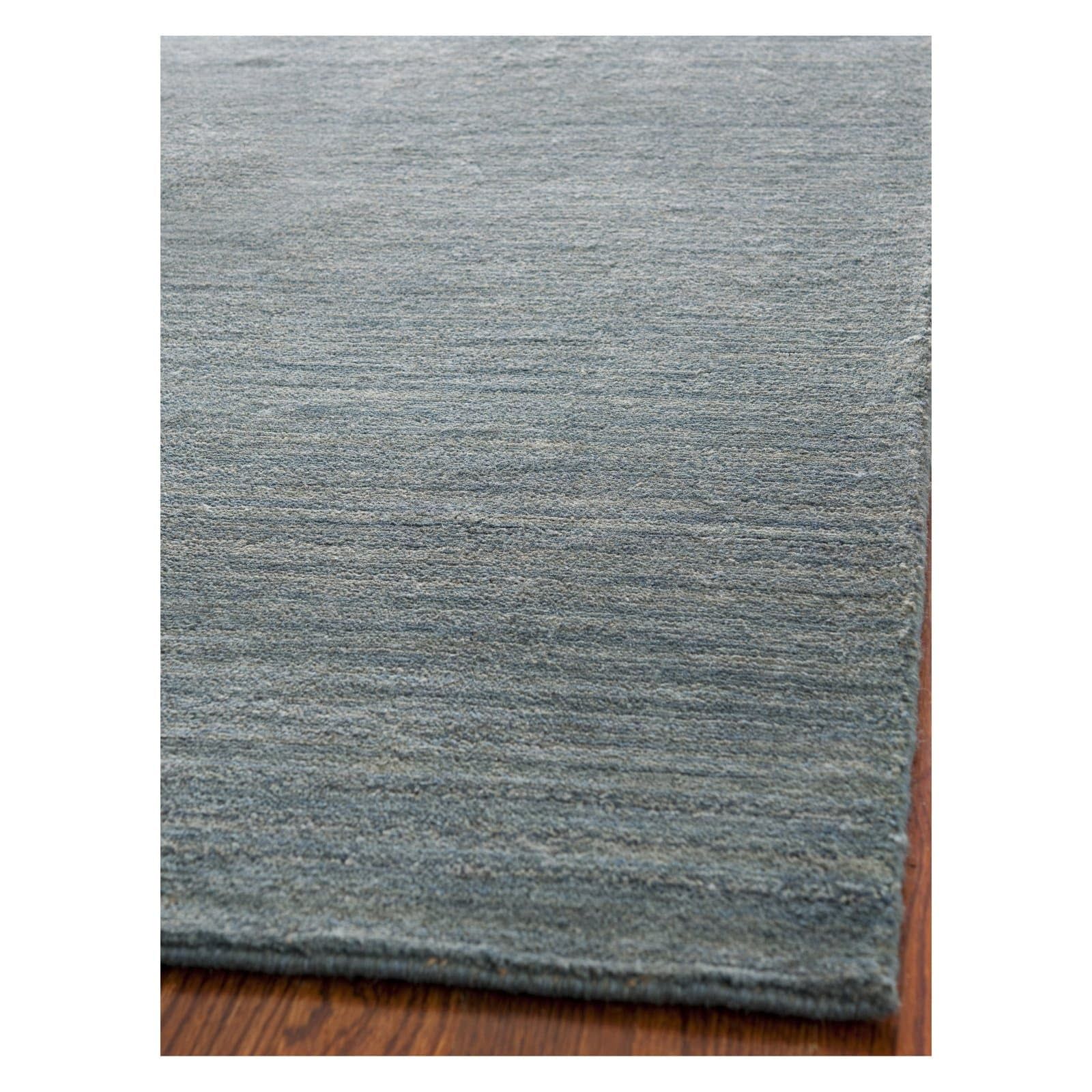 Elysian Fields Hand-Knotted Solid Blue Wool Rug, 3' x 5'