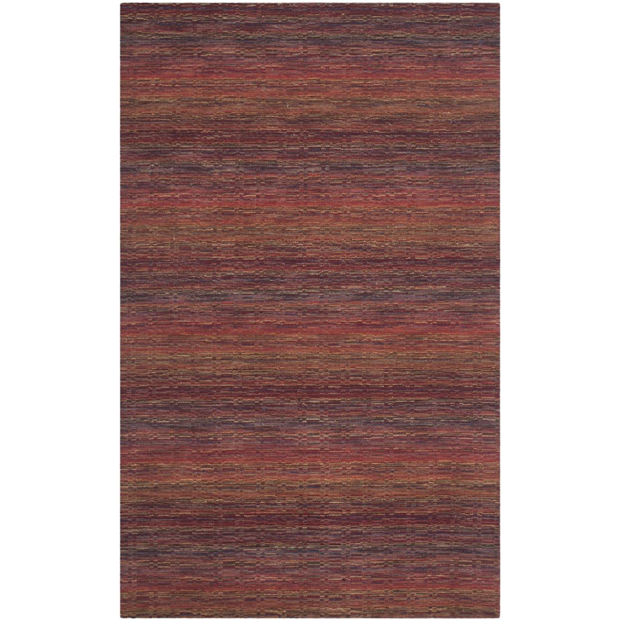 Handmade Red and Multi Wool Area Rug, 9' x 12'