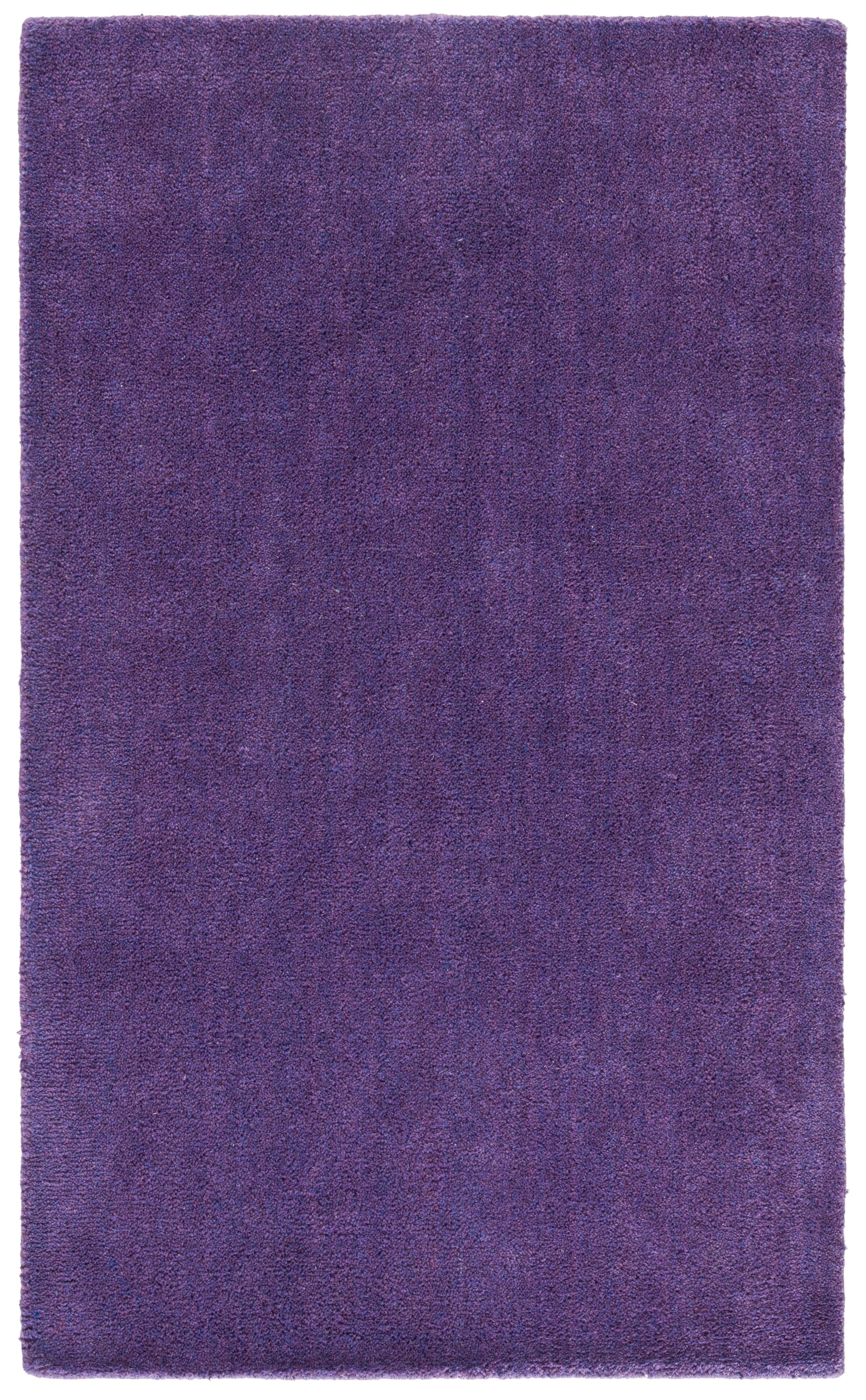 Handmade Purple Wool Square Area Rug, 3' x 5'