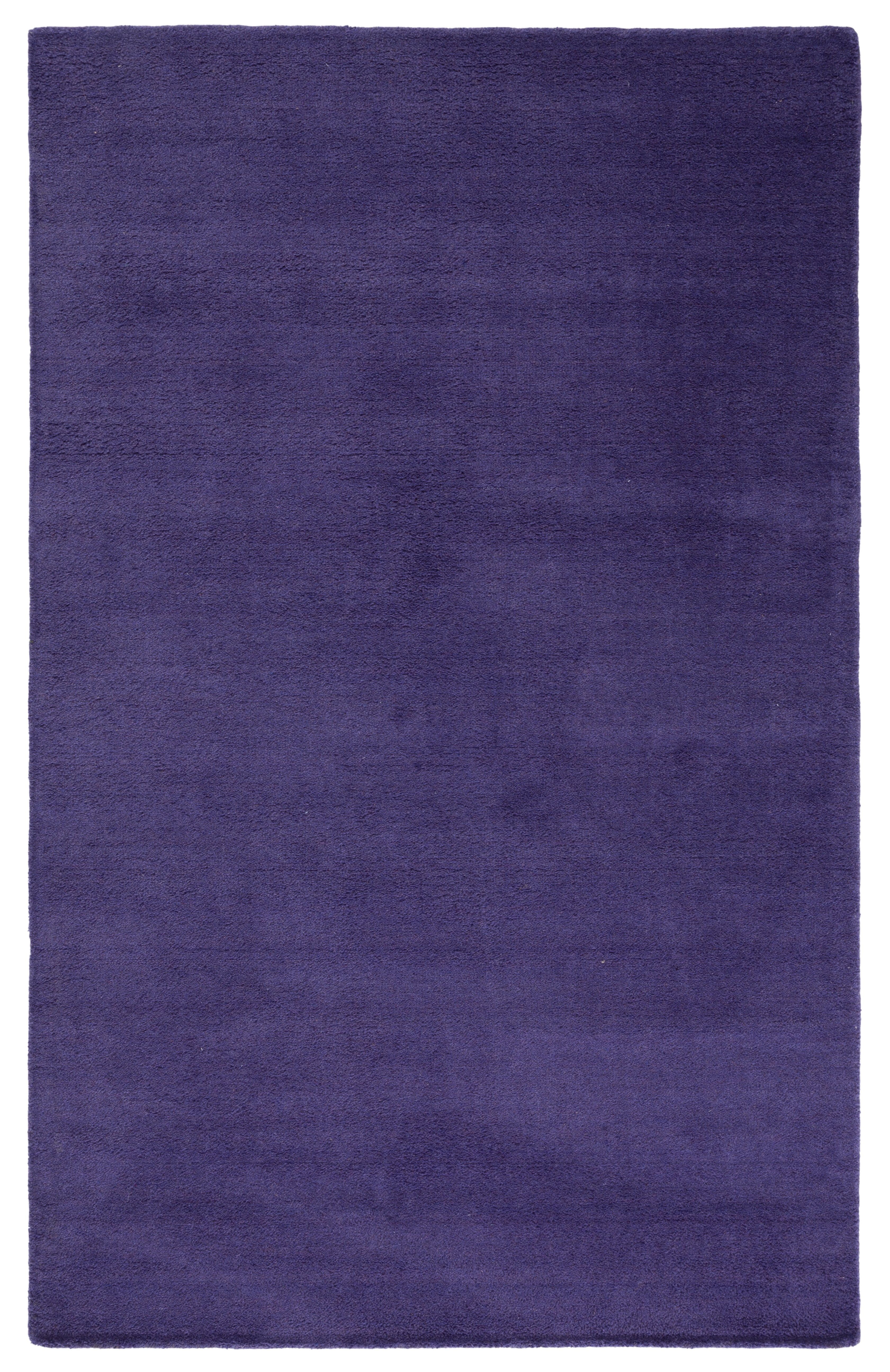 Handmade Purple Wool Round Tufted Area Rug, 5' x 8'