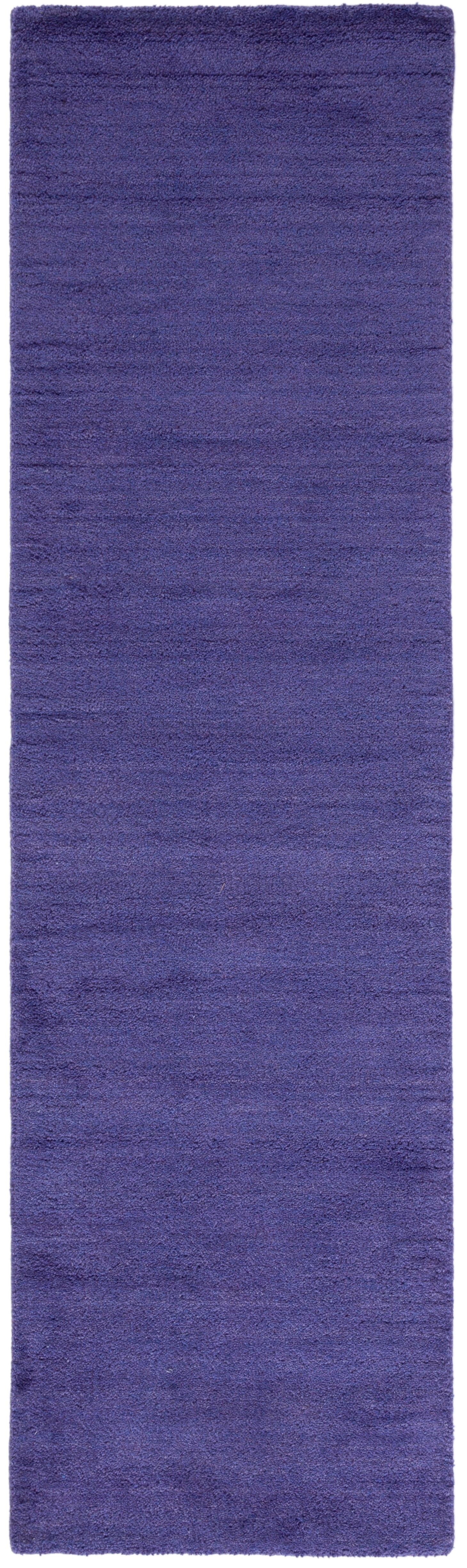 Handmade Purple Wool Runner Rug, 2'3" x 6'