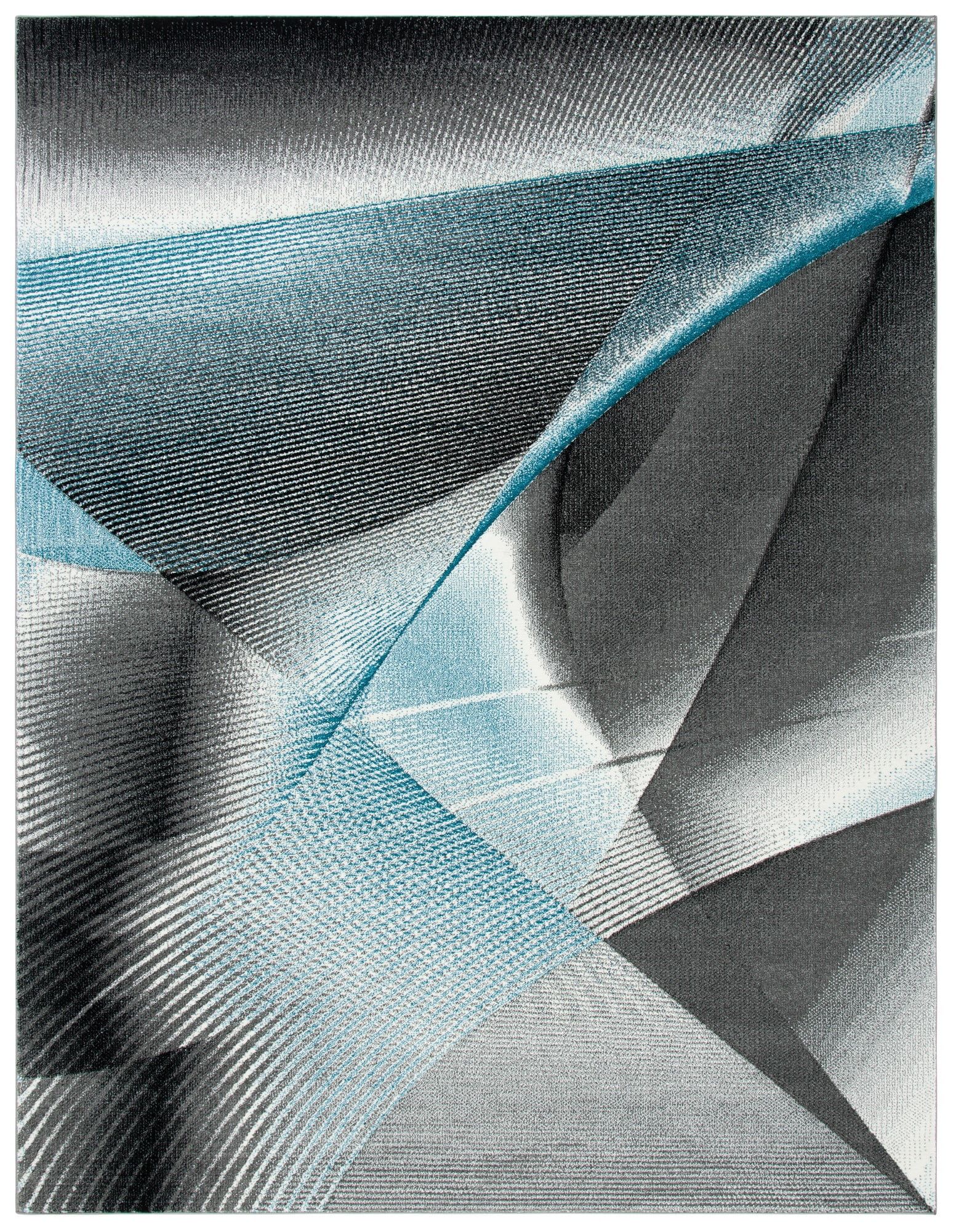 Hollywood Skota Grey and Blue Abstract 8x10 Rug