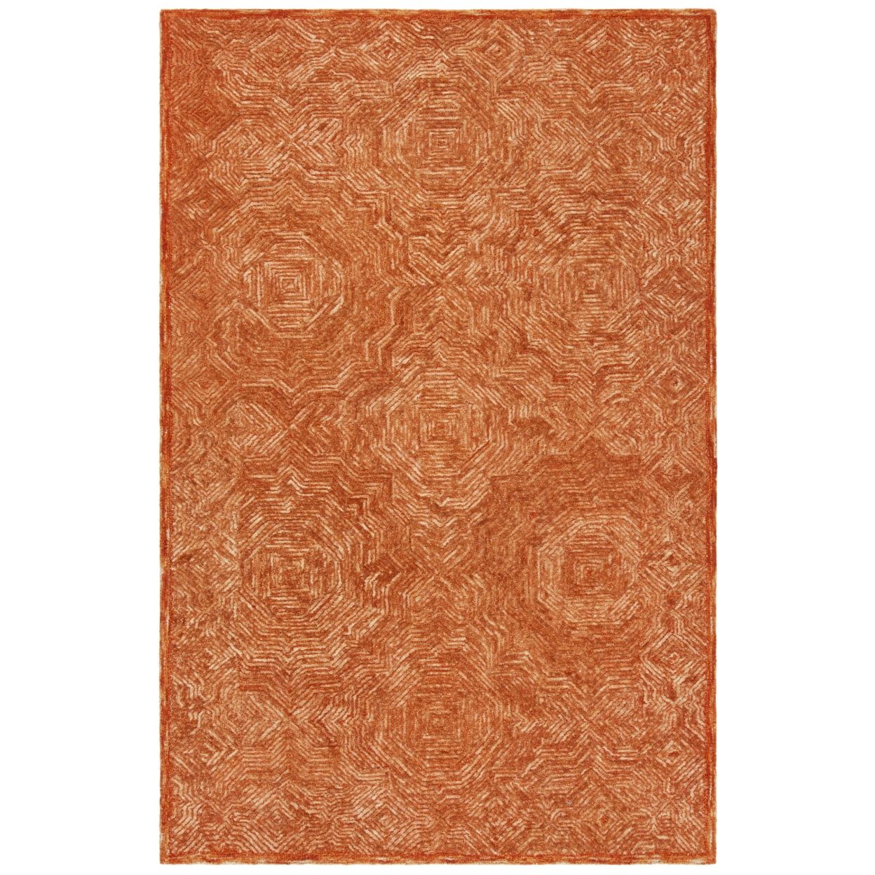 Handmade Rust Wool 8' x 10' Tufted Area Rug