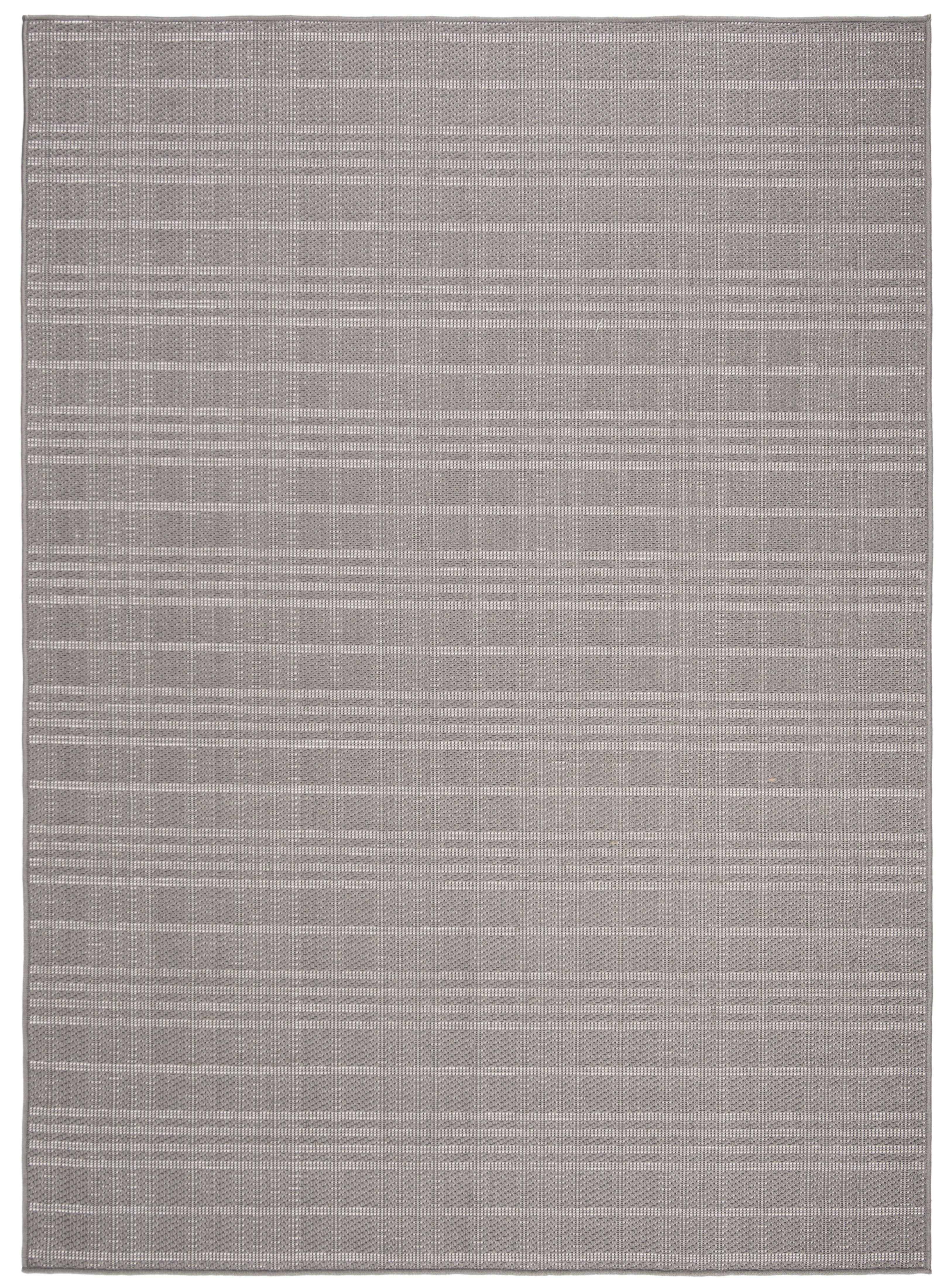 Gray Flat Woven Synthetic Indoor/Outdoor Rug 3' x 5'