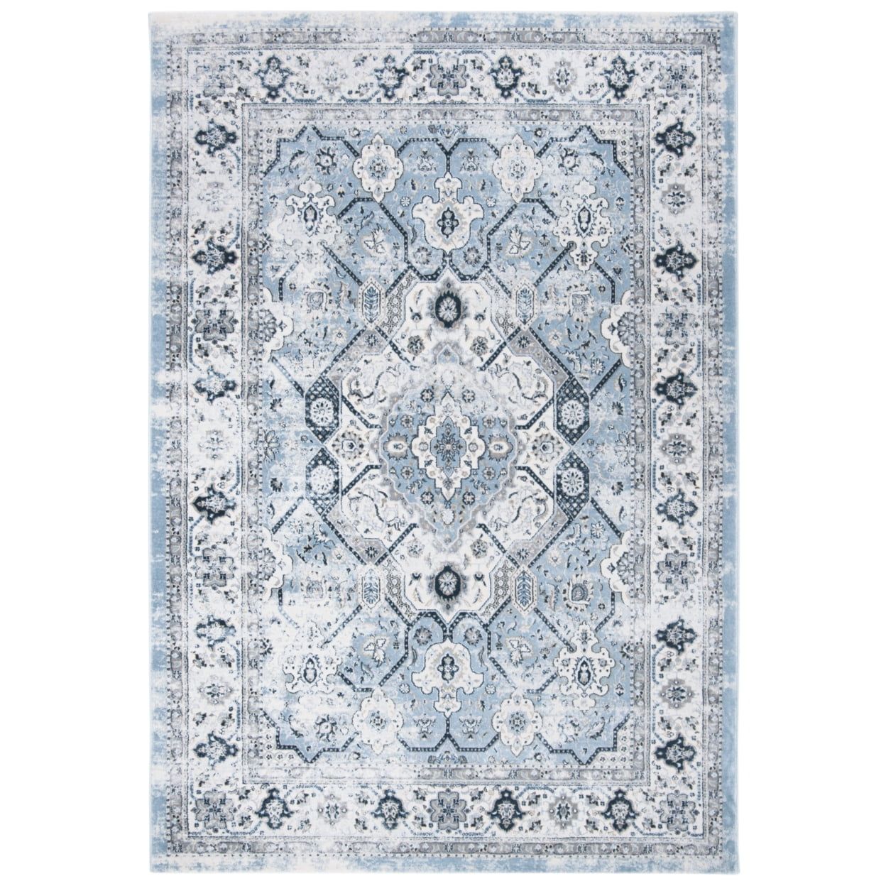 Elysian Bliss Blue 10' x 14' Synthetic Easy-Care Area Rug