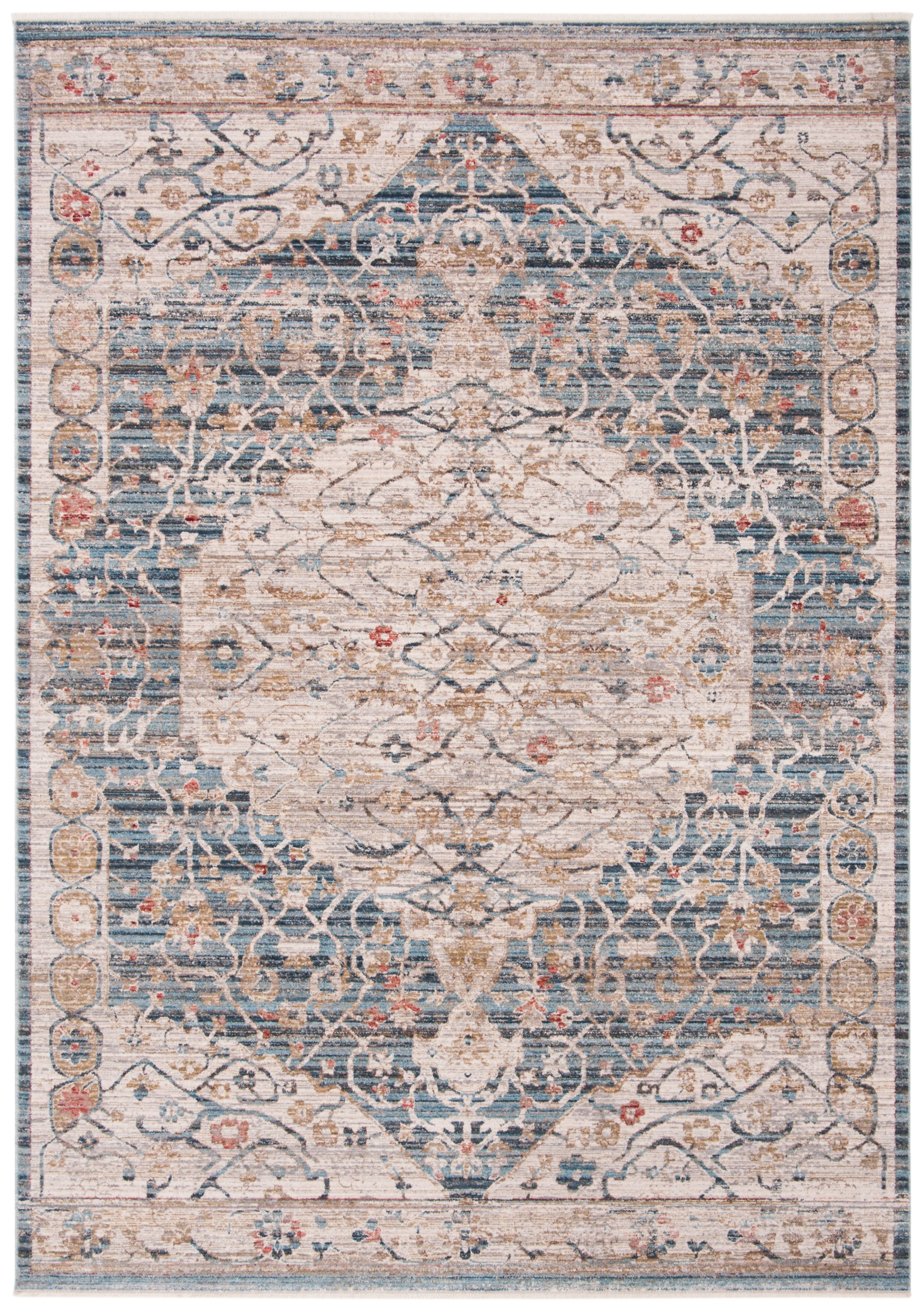 Ivory Medallion 9' x 12' Synthetic Hand-Knotted Rug