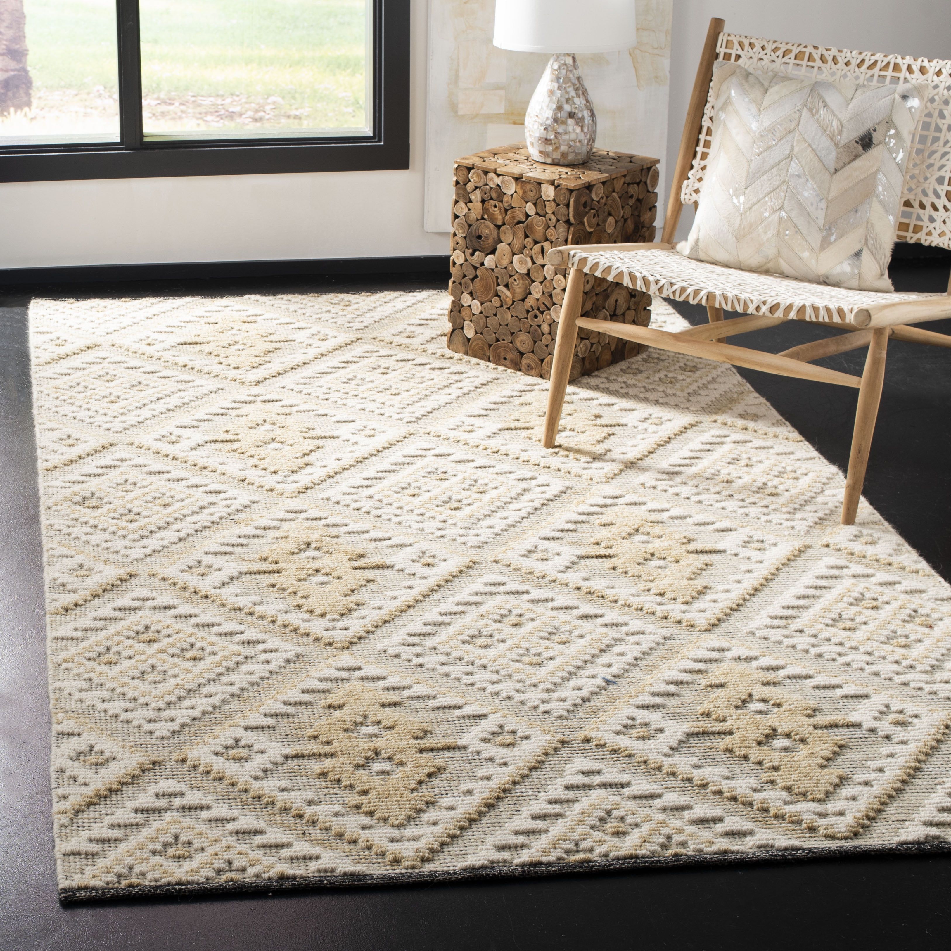 Ivory Whisper Hand-Knotted Wool Shag Rug, 9' x 12'