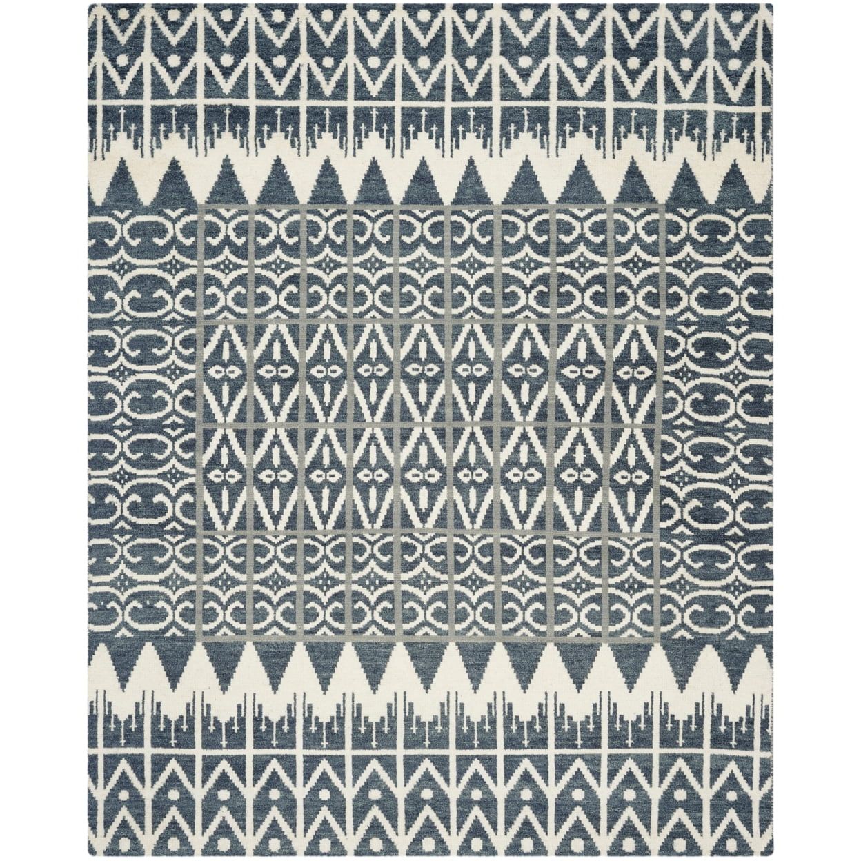 Kenya Hand-Knotted Gray Wool Tribal Area Rug