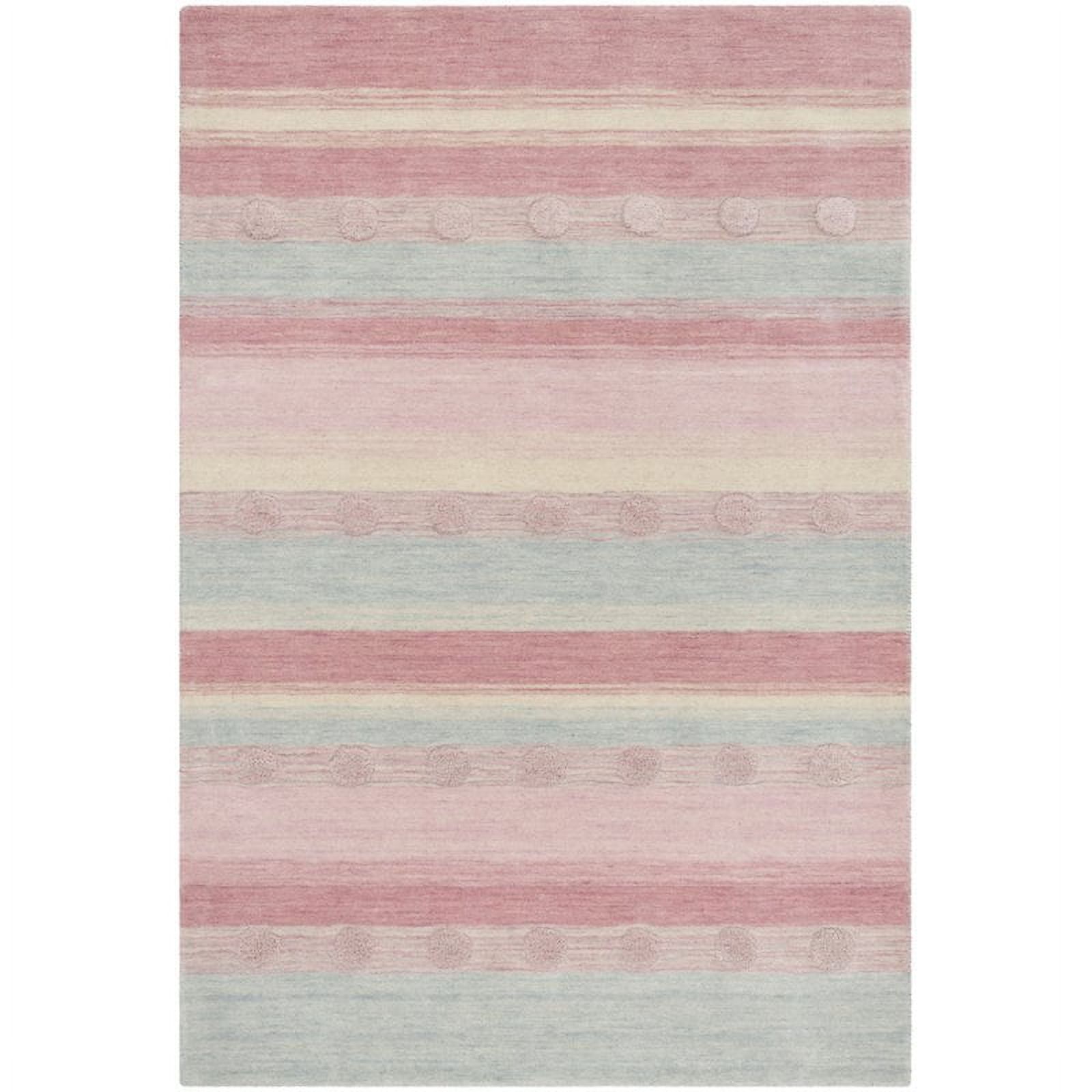 Whimsical Waves Hand-Tufted Wool Kids Rug in Light Blue, 3' x 5'