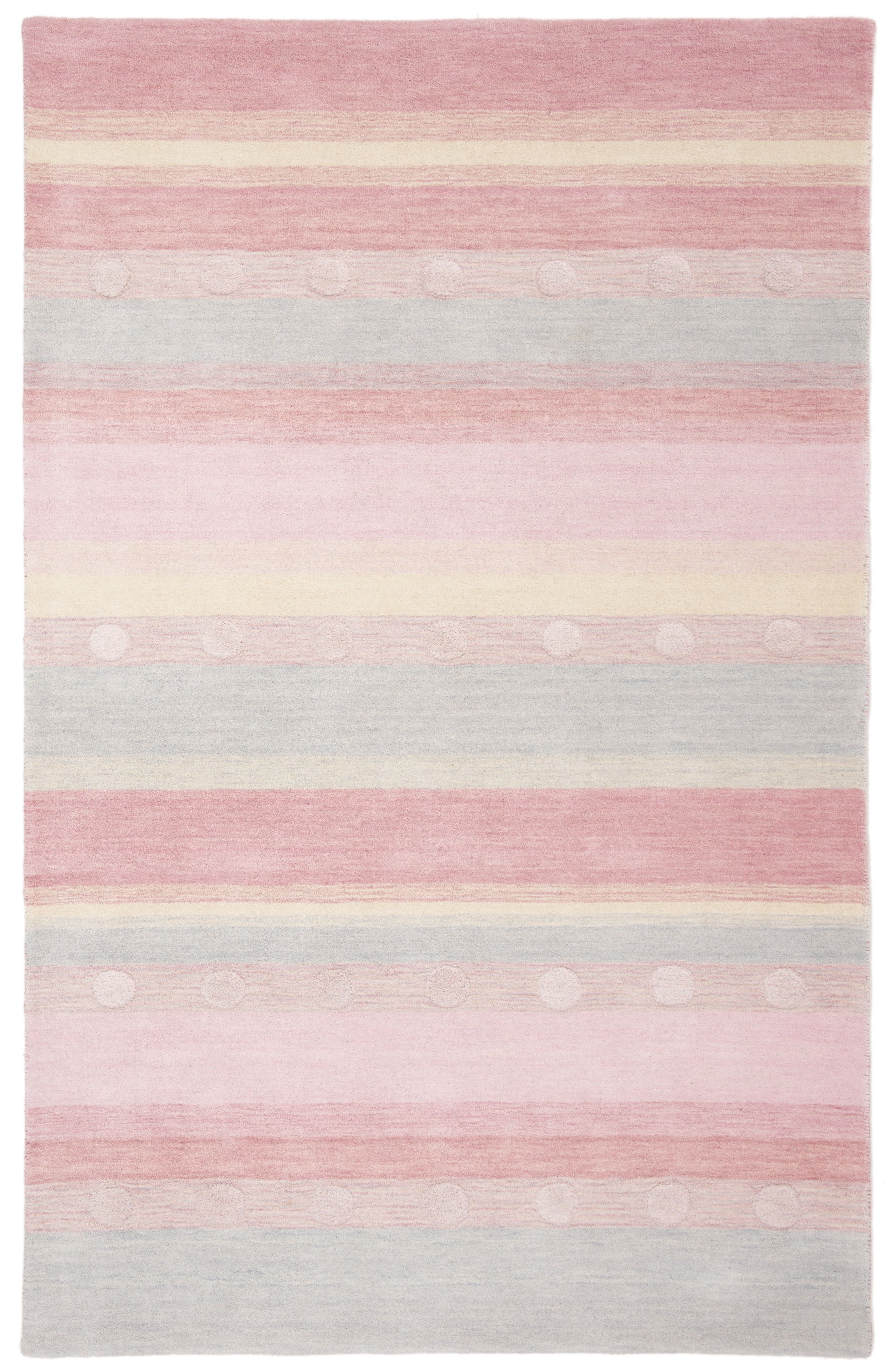 Handmade Light Blue/Pink Wool 6' x 9' Kids Tufted Area Rug