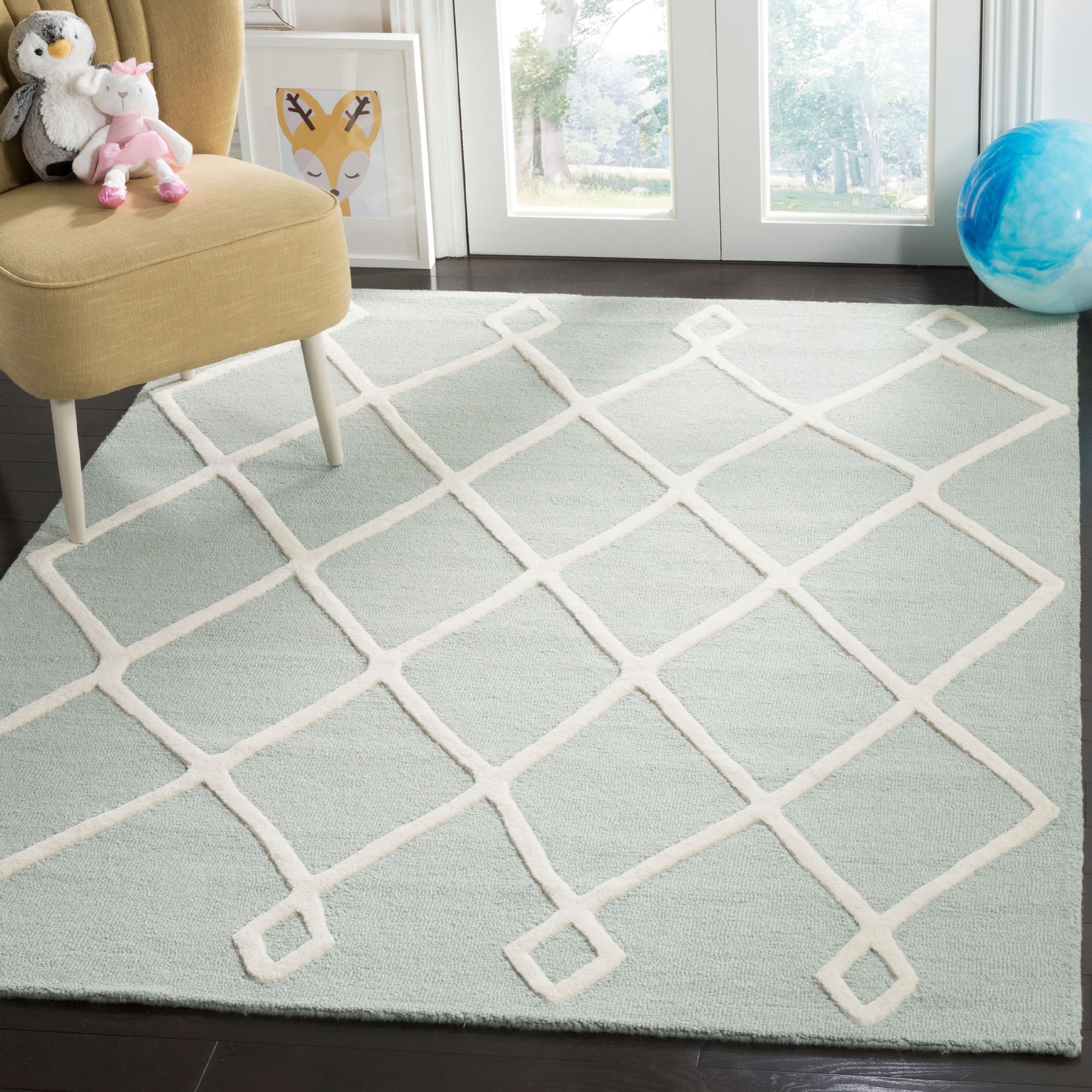 Ivory Bliss Hand-Tufted Wool Kids' Playroom Rug, 6' x 9'