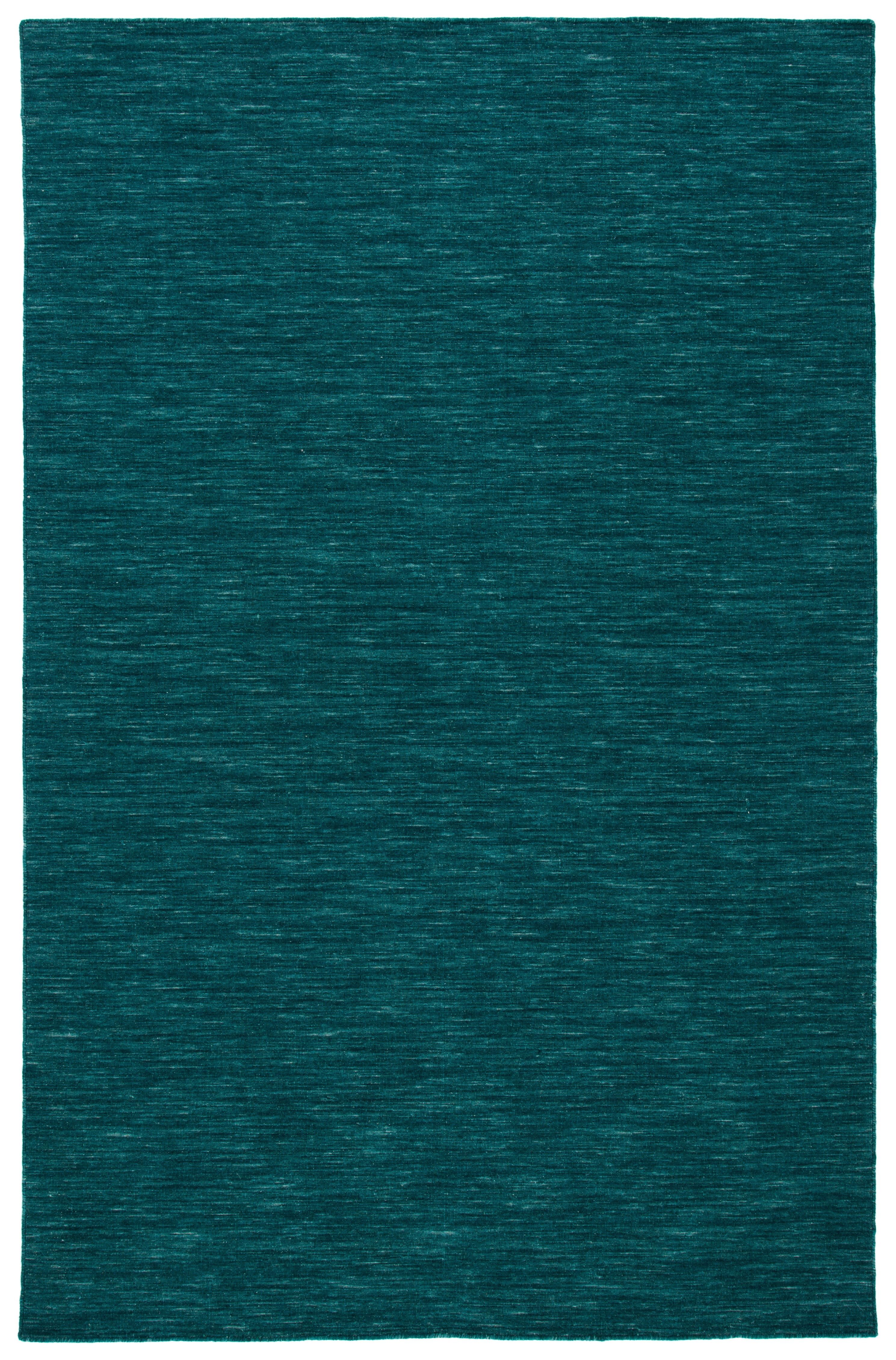 Handmade Dark Green Wool and Cotton Flatweave Rug, 3' x 5'