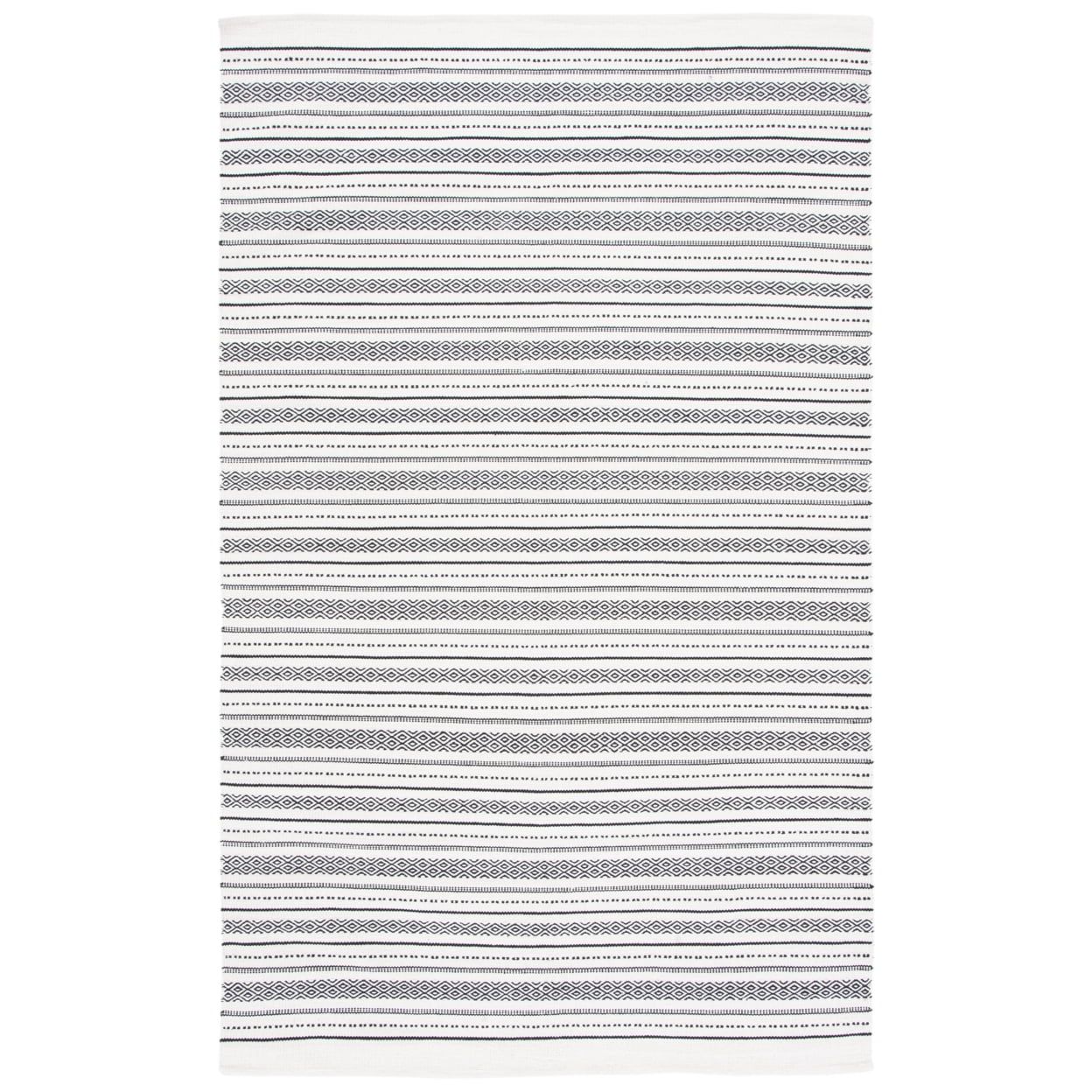 Handwoven Black and Ivory Flat Woven 9' x 12' Rug