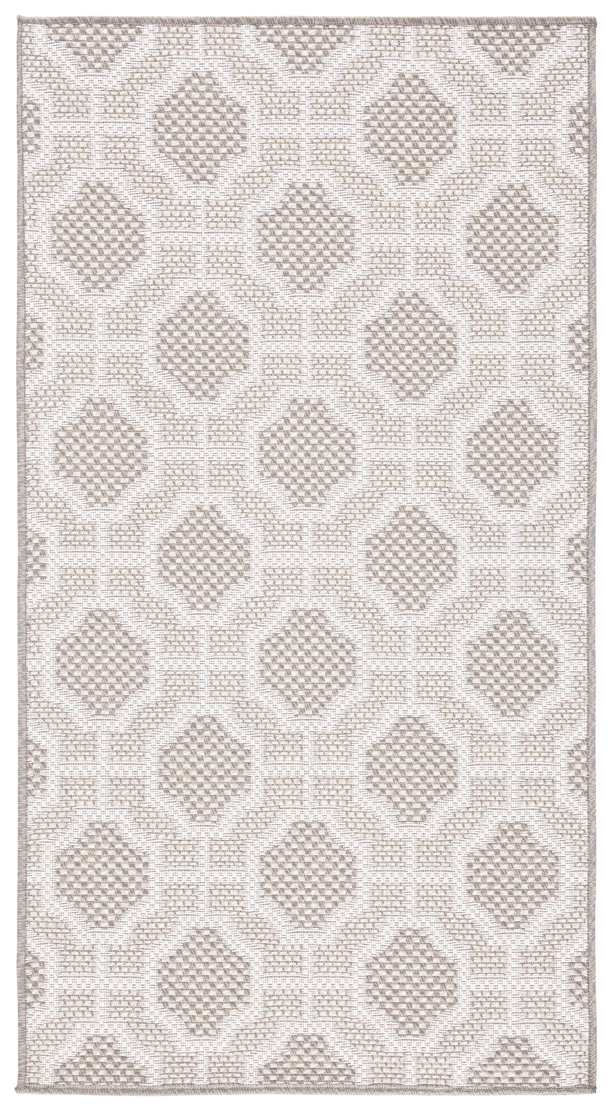 Beige Taupe Geometric Indoor Outdoor Area Rug 2'7" x 5'