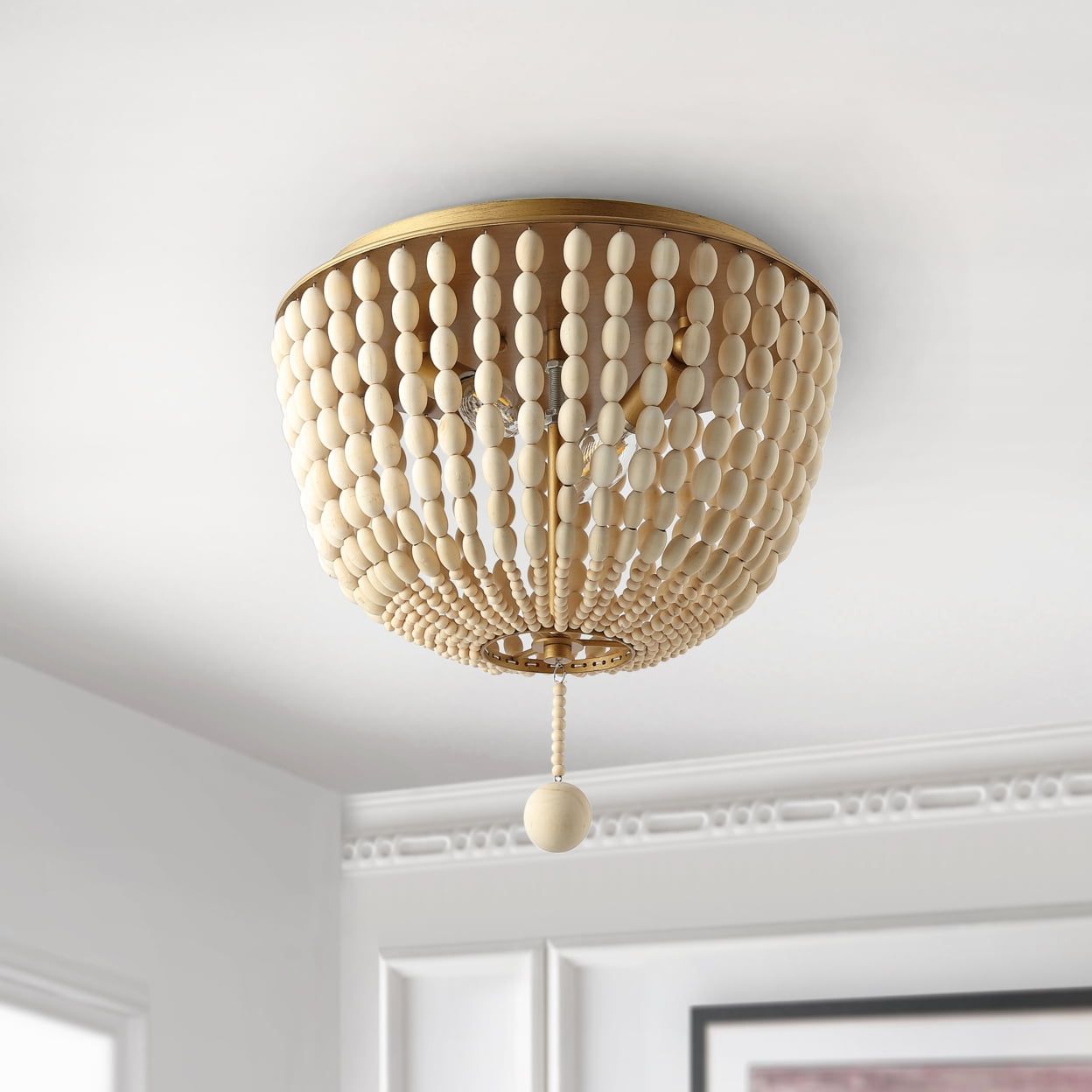 Modern Elegance Crystal and Gold 16" LED Flush Mount