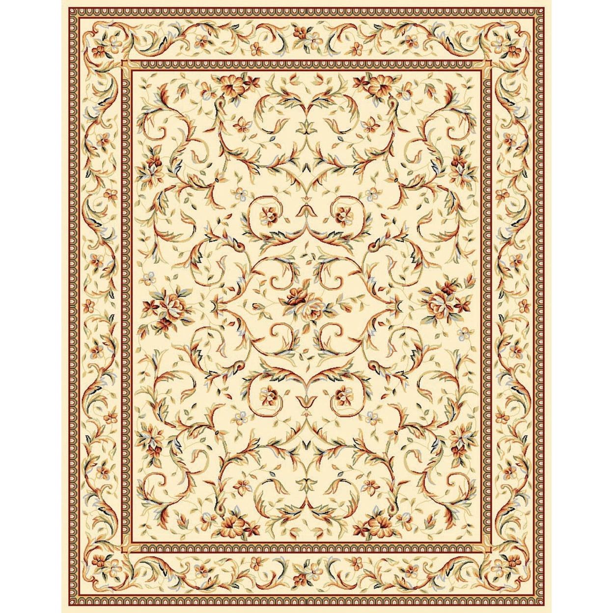 Ivory Tufted Synthetic Stain-Resistant Area Rug 74" x 26"