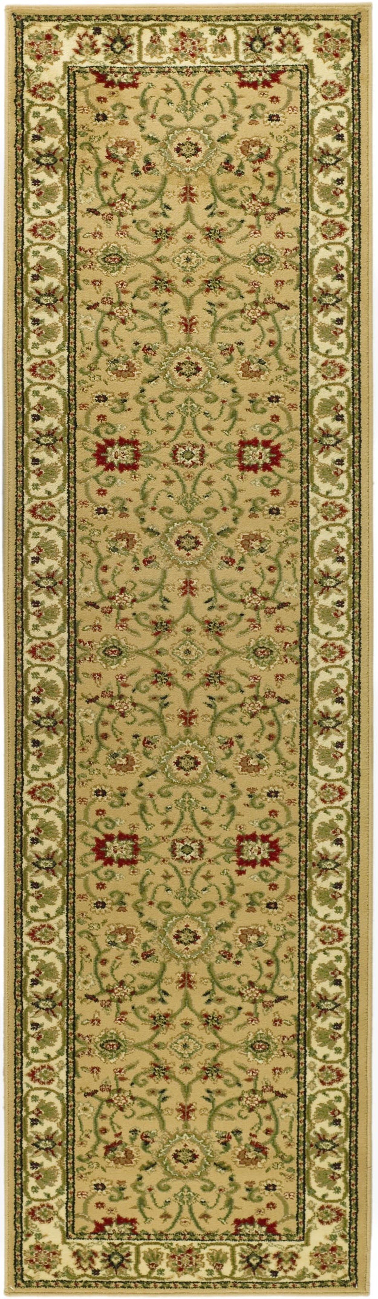 Beige and Ivory Tufted Synthetic Runner Rug, 2'3" x 14'