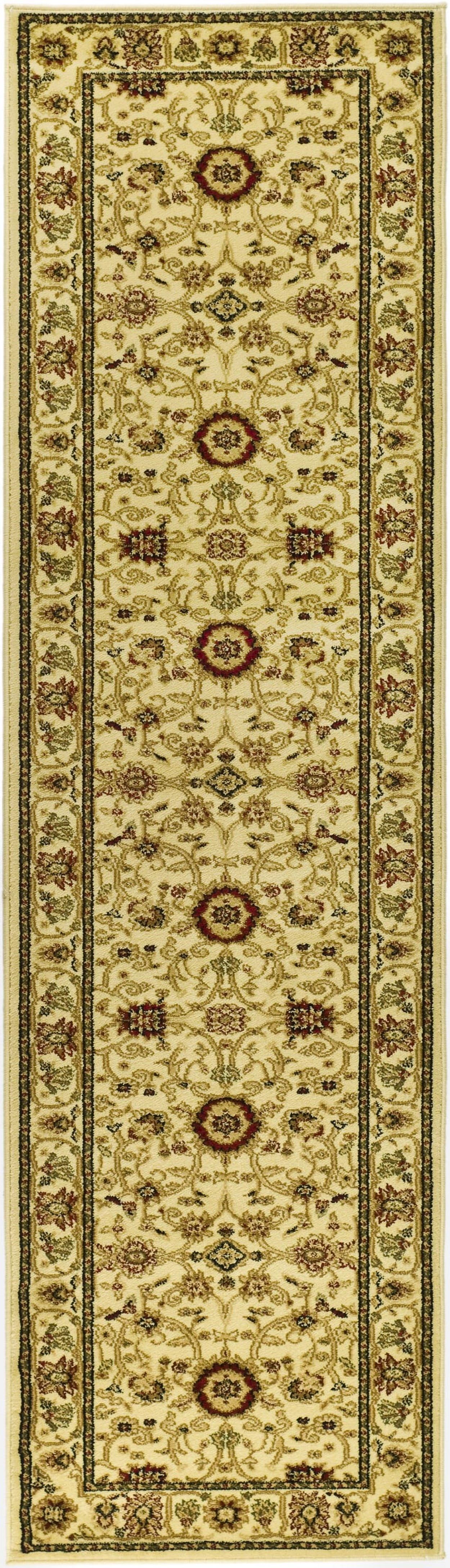 Ivory Floral Tufted Synthetic Runner Rug 2'3" x 6'