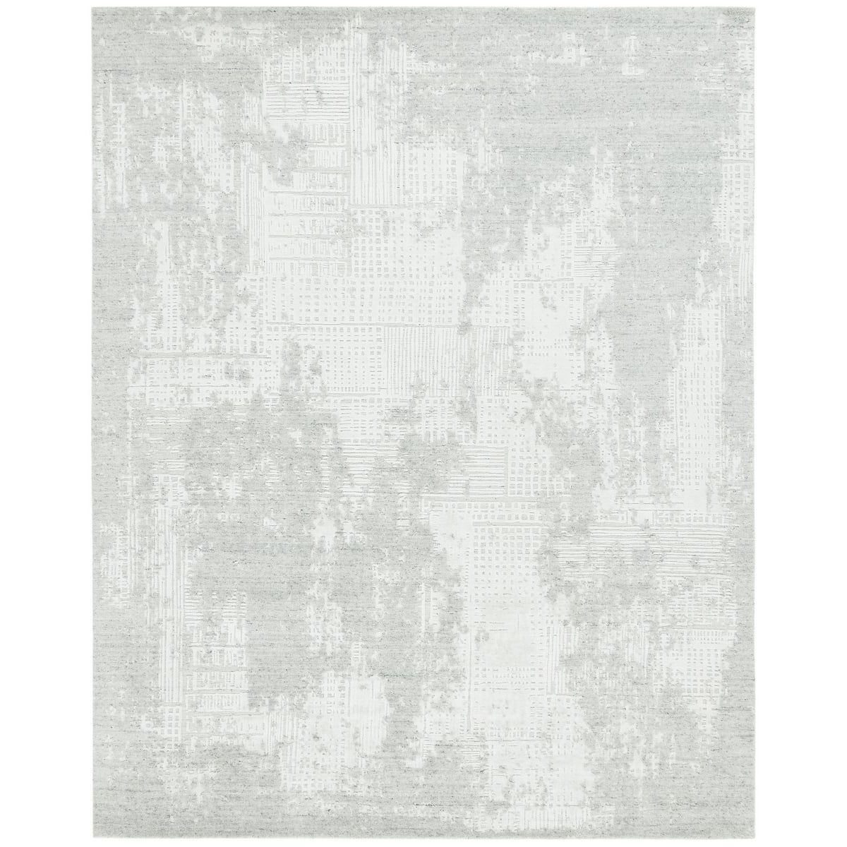 Pearl Geometric Hand-Knotted Wool and Viscose Area Rug, 8' x 10'