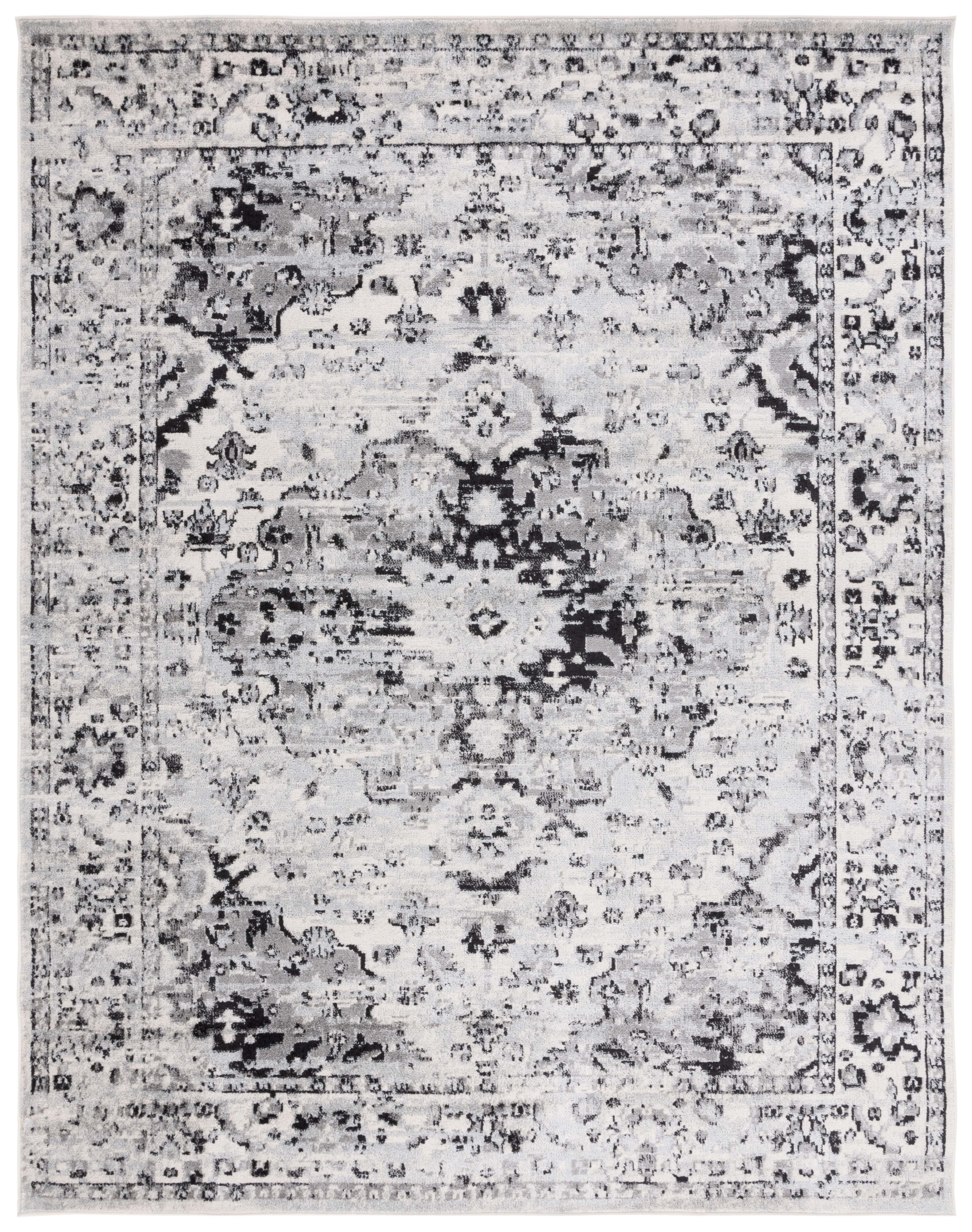 Gray Flat Woven Synthetic Square Area Rug, 54" x 54"