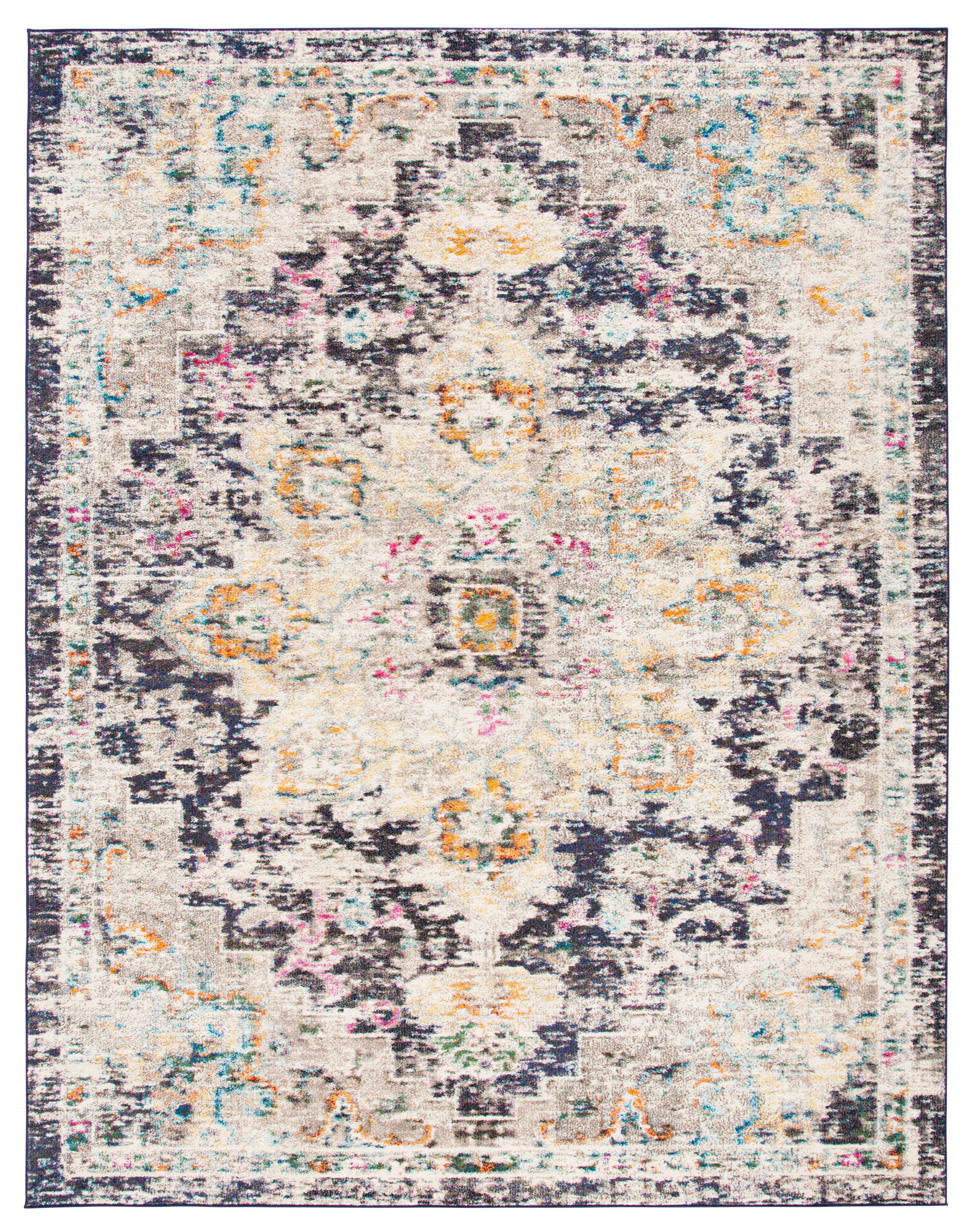 Madison Black and Gold Boho Chic Medallion 10' x 14' Area Rug