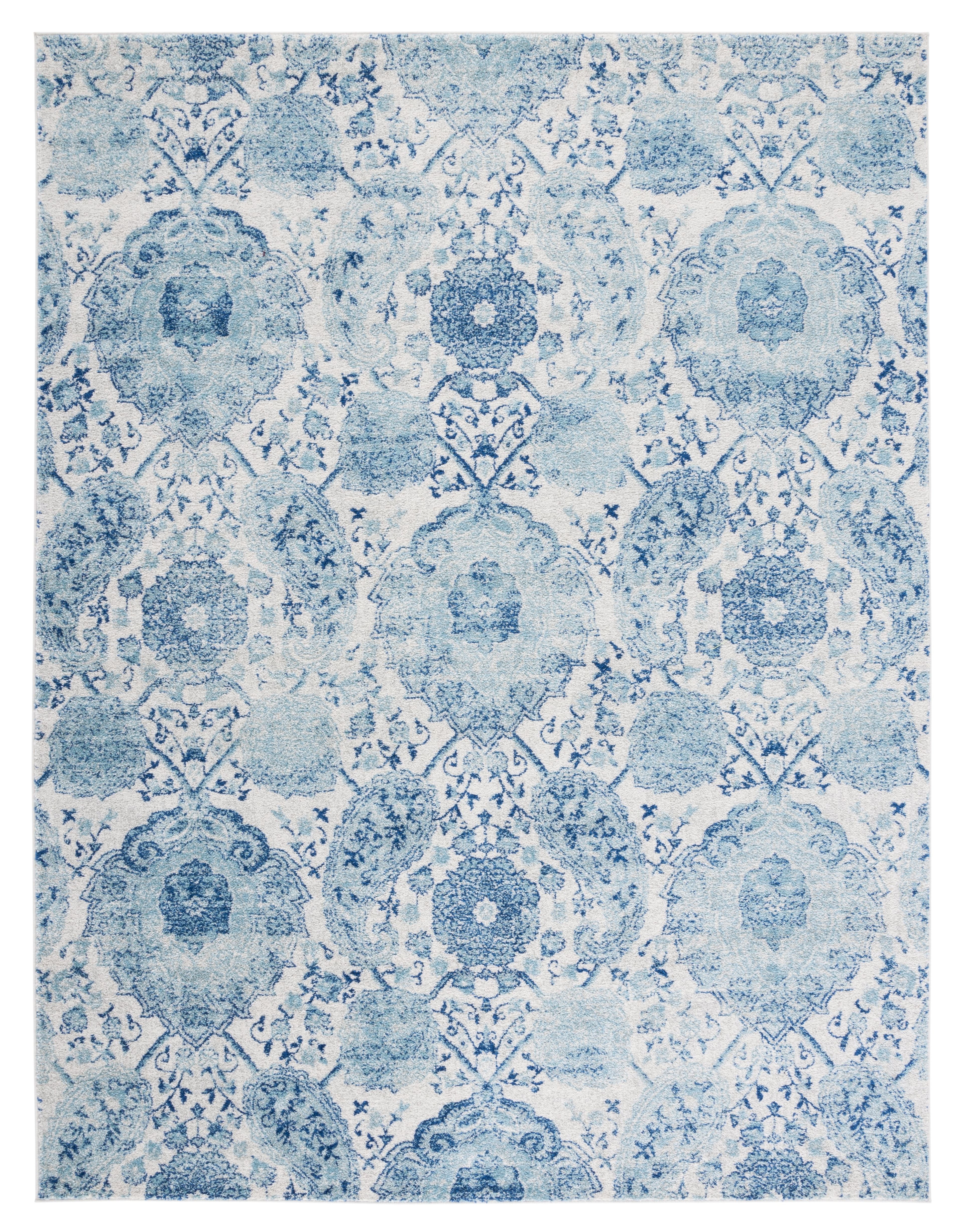 Beige Round Stain-Resistant Synthetic Area Rug, 72"