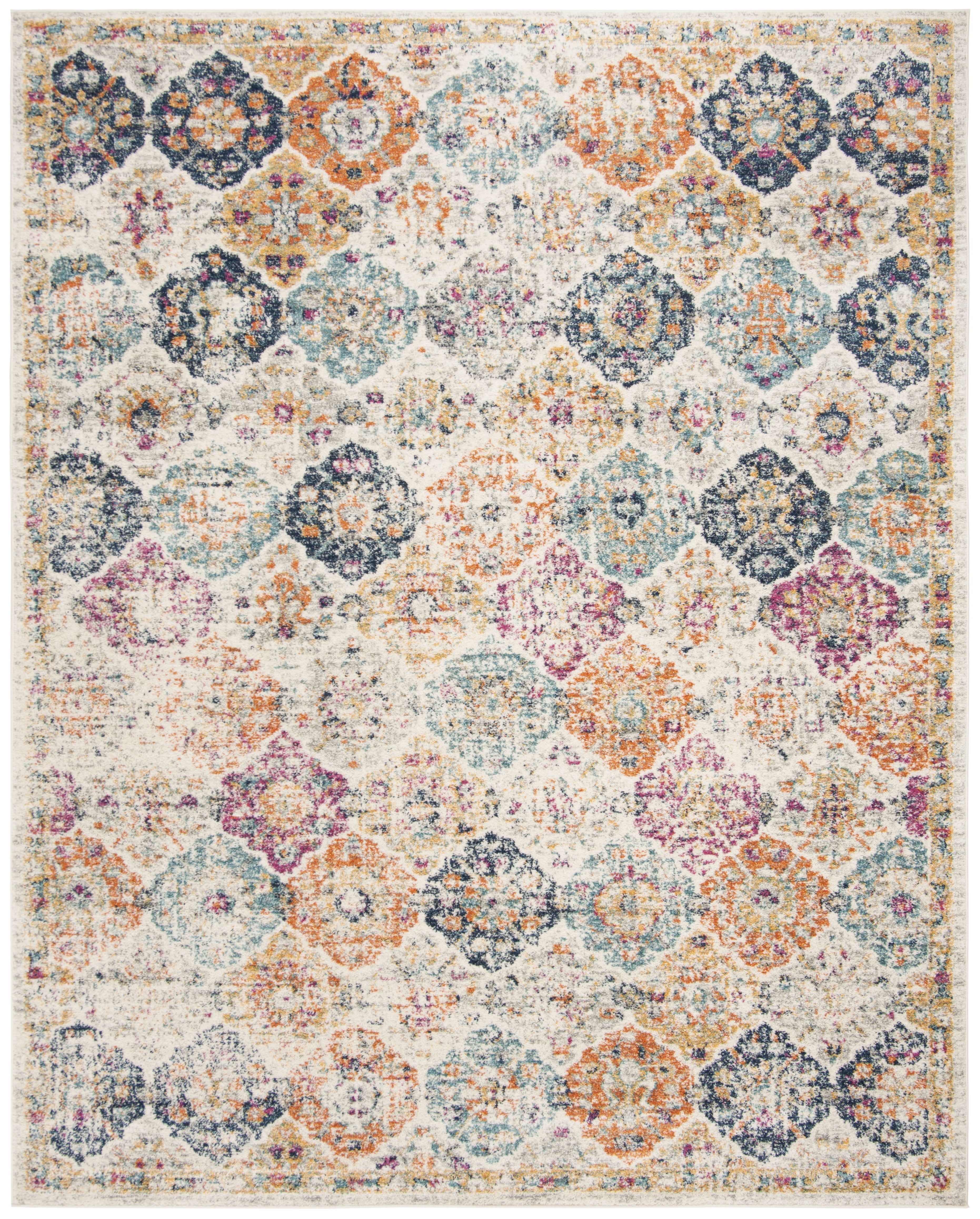 Large Multicolor Synthetic Reversible Area Rug
