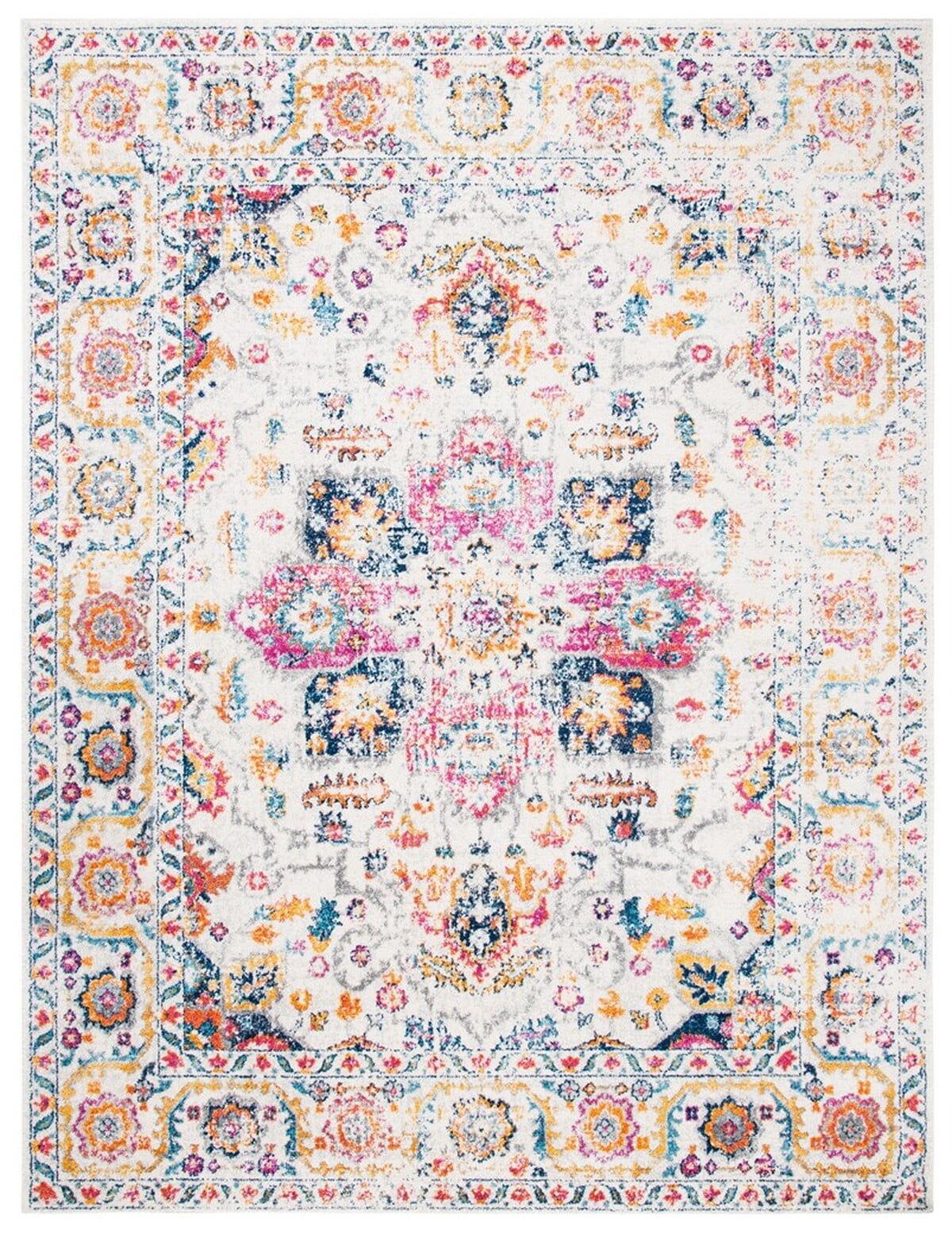 Madison Fuchsia and Ivory Cotton Synthetic 11' x 15' Area Rug