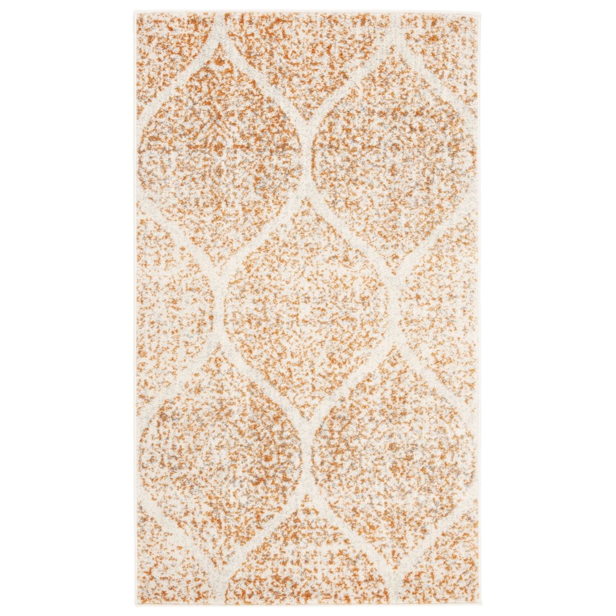 Madison Cream & Orange Geometric Trellis 2'3" x 4' Area Rug