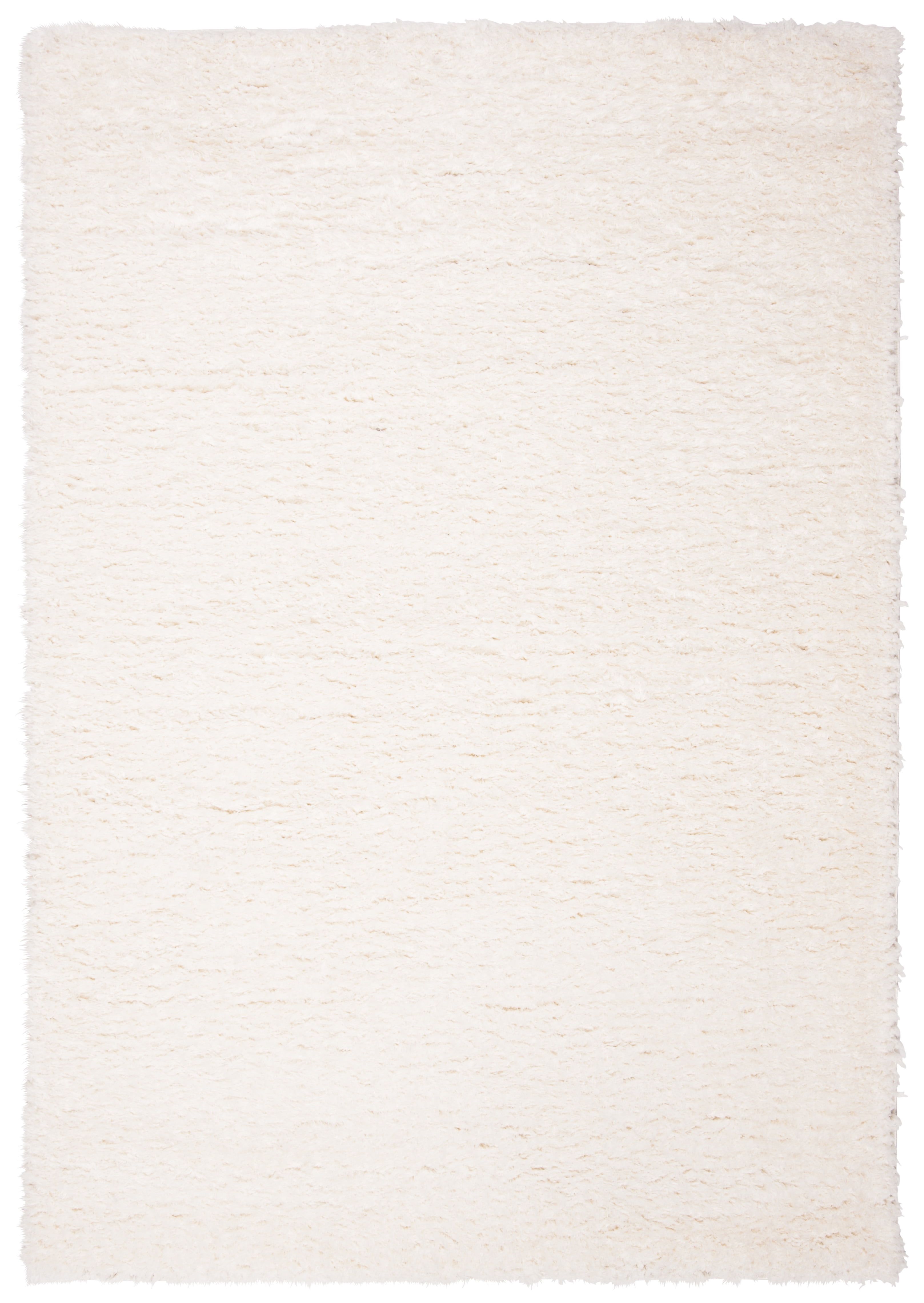 Ivory 4' x 6' Washable Wool and Synthetic Shag Rug